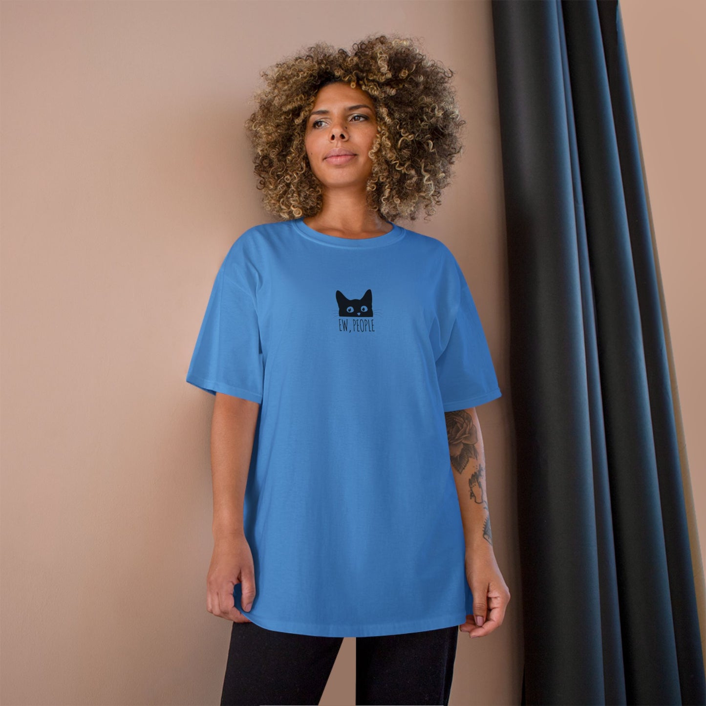 Camiseta Champion: Camiseta de gato «¡Qué asco!» para introvertidos