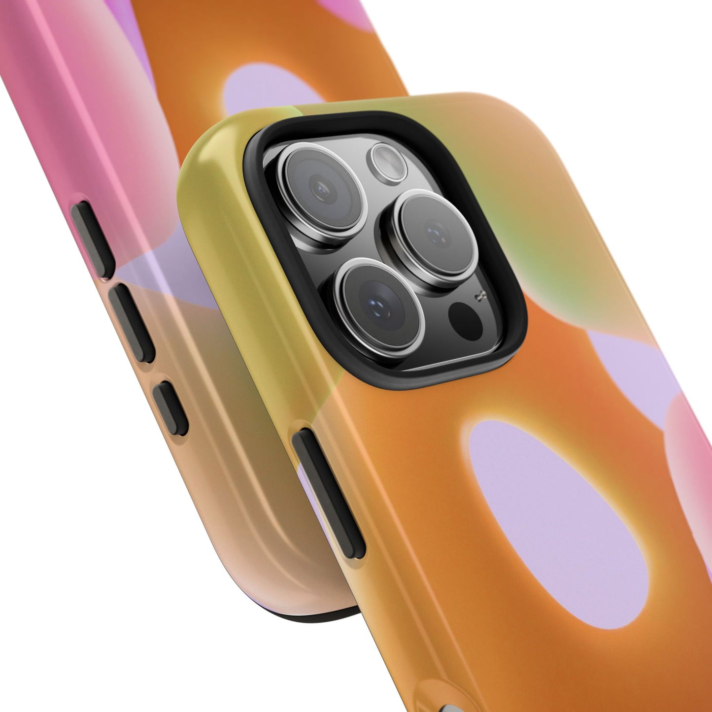 Funda resistente y colorida con diseño abstracto: protección elegante para el día a día.