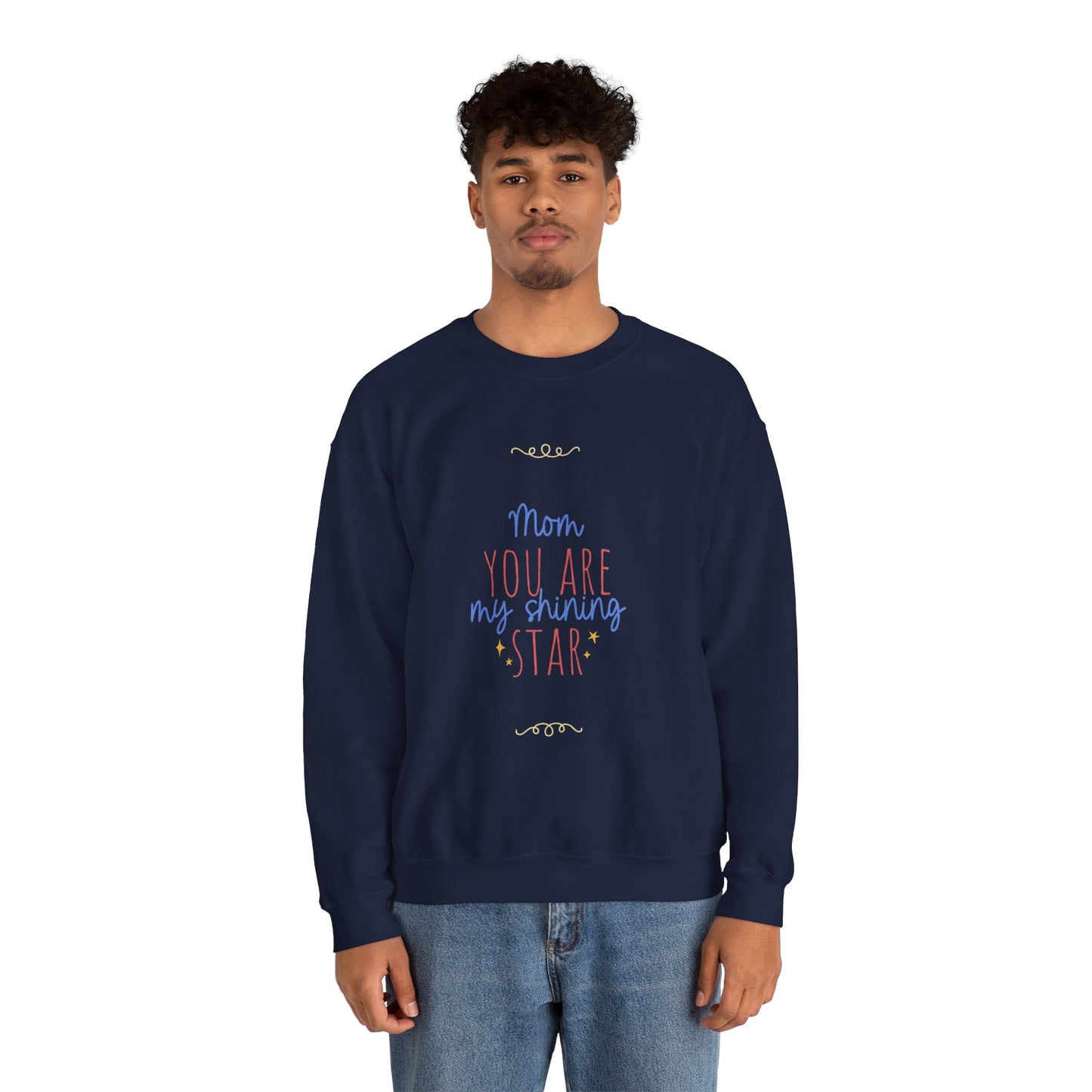 Sudadera de cuello redondo con estrellas brillantes para mamá: un regalo acogedor para el Día de la Madre