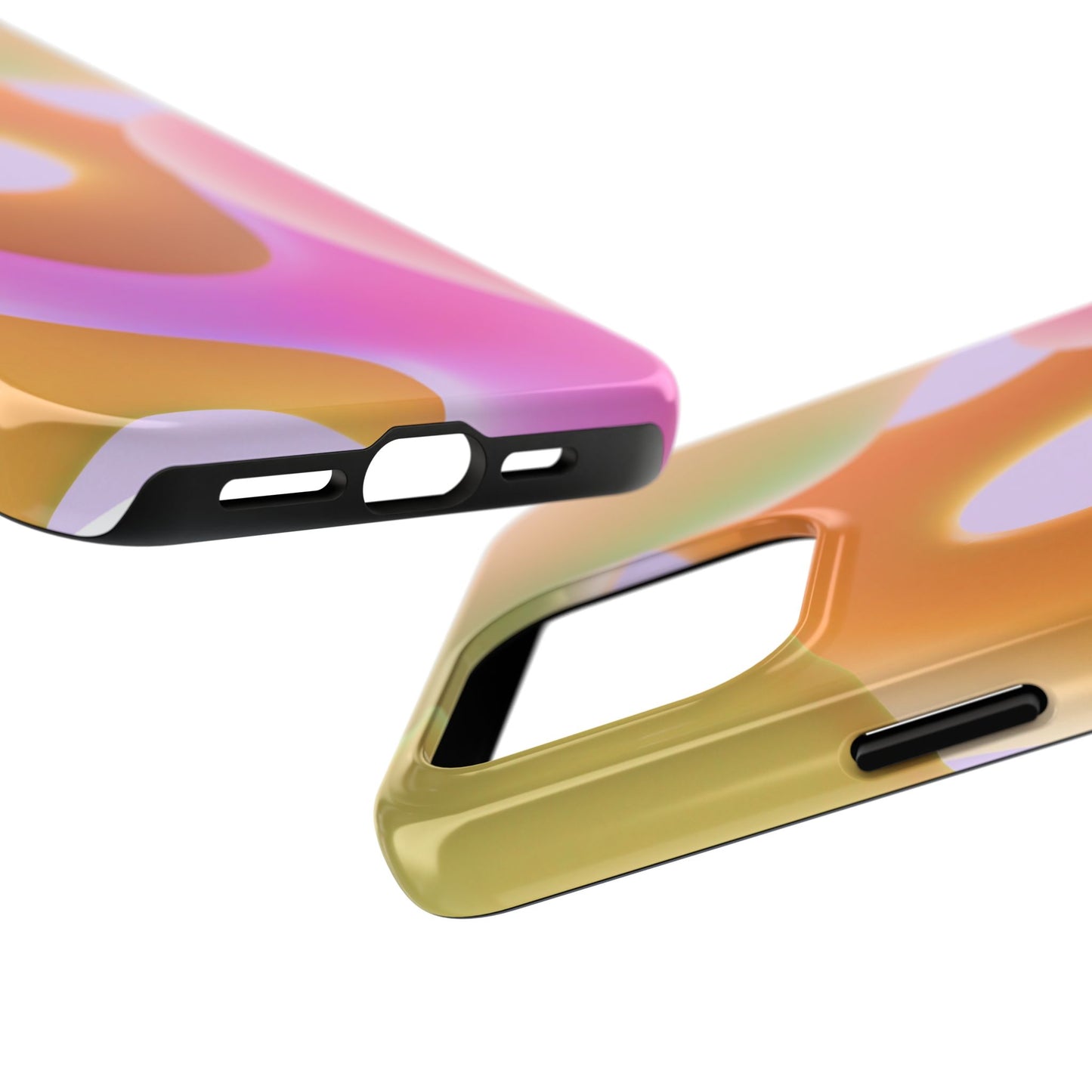 Funda resistente y colorida con diseño abstracto: protección elegante para el día a día.