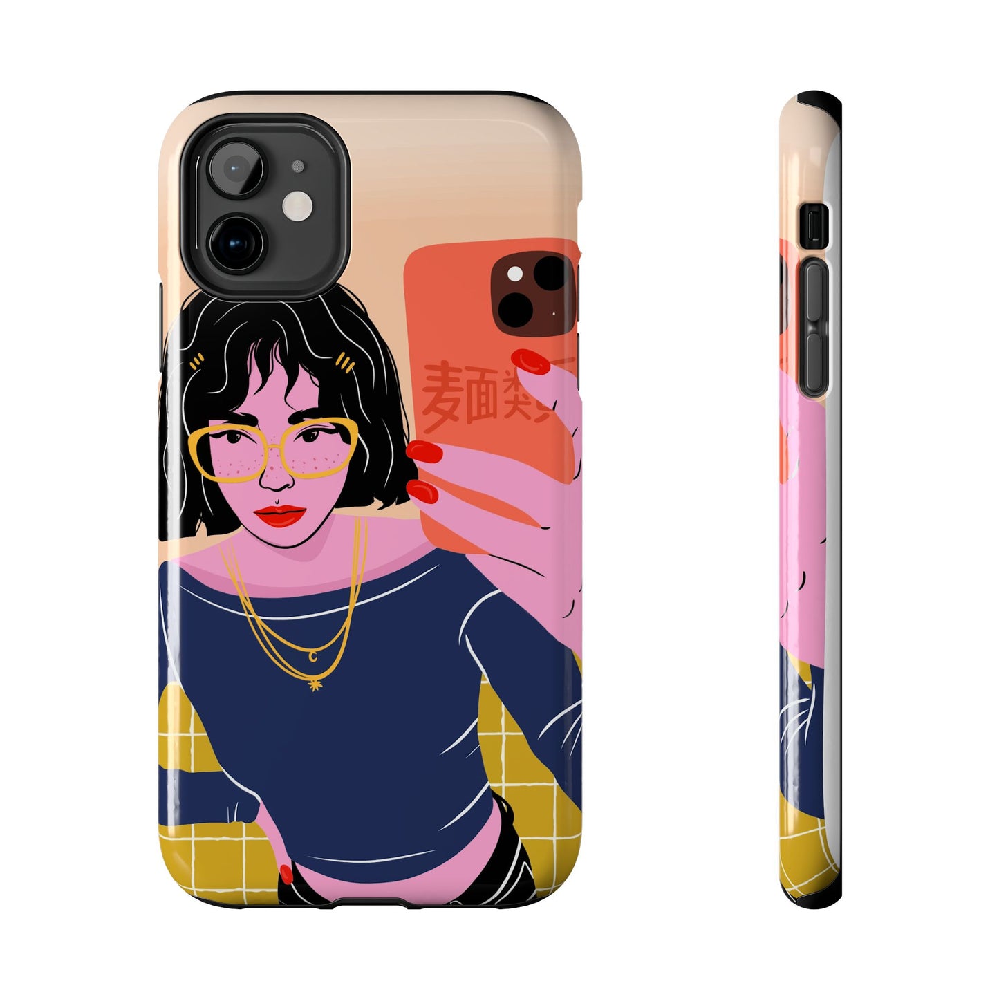 Funda resistente y moderna para teléfono con ilustración elegante