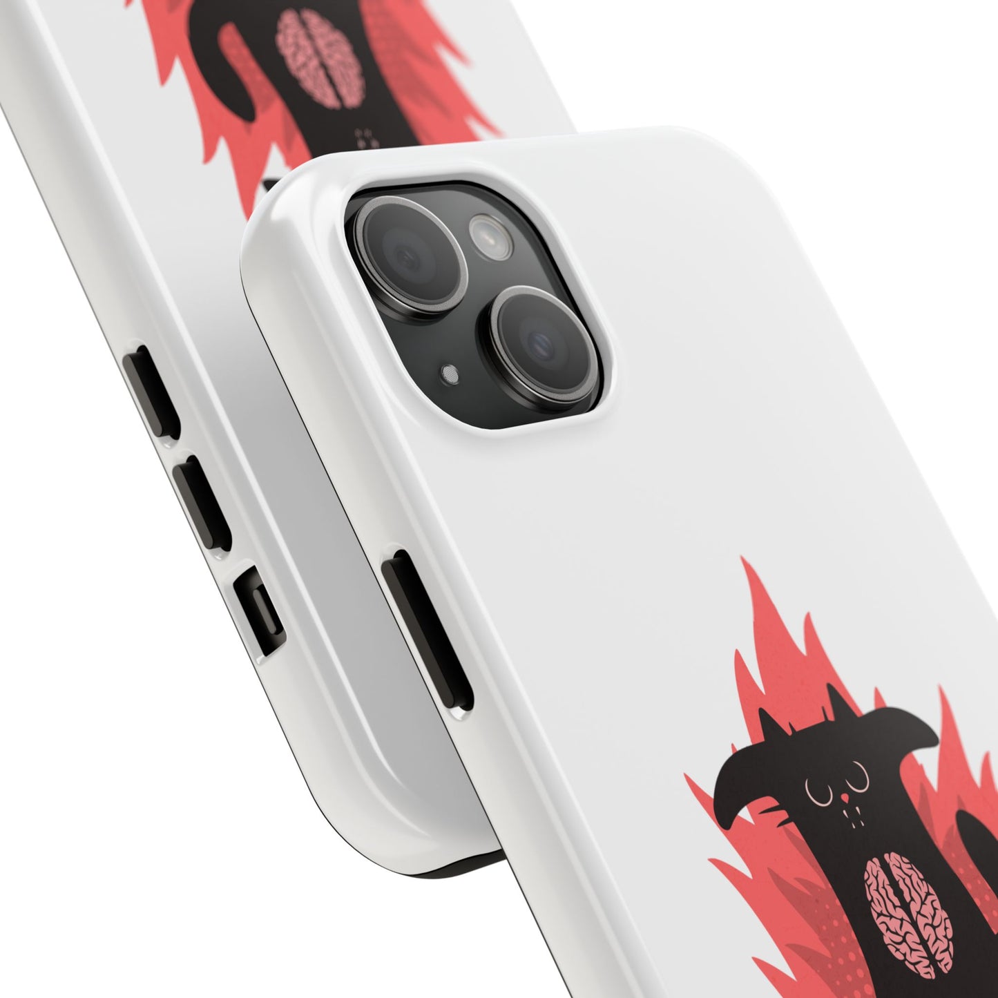 Funda resistente para teléfono con diseño de gato hambriento: diseño animal bonito y duradero