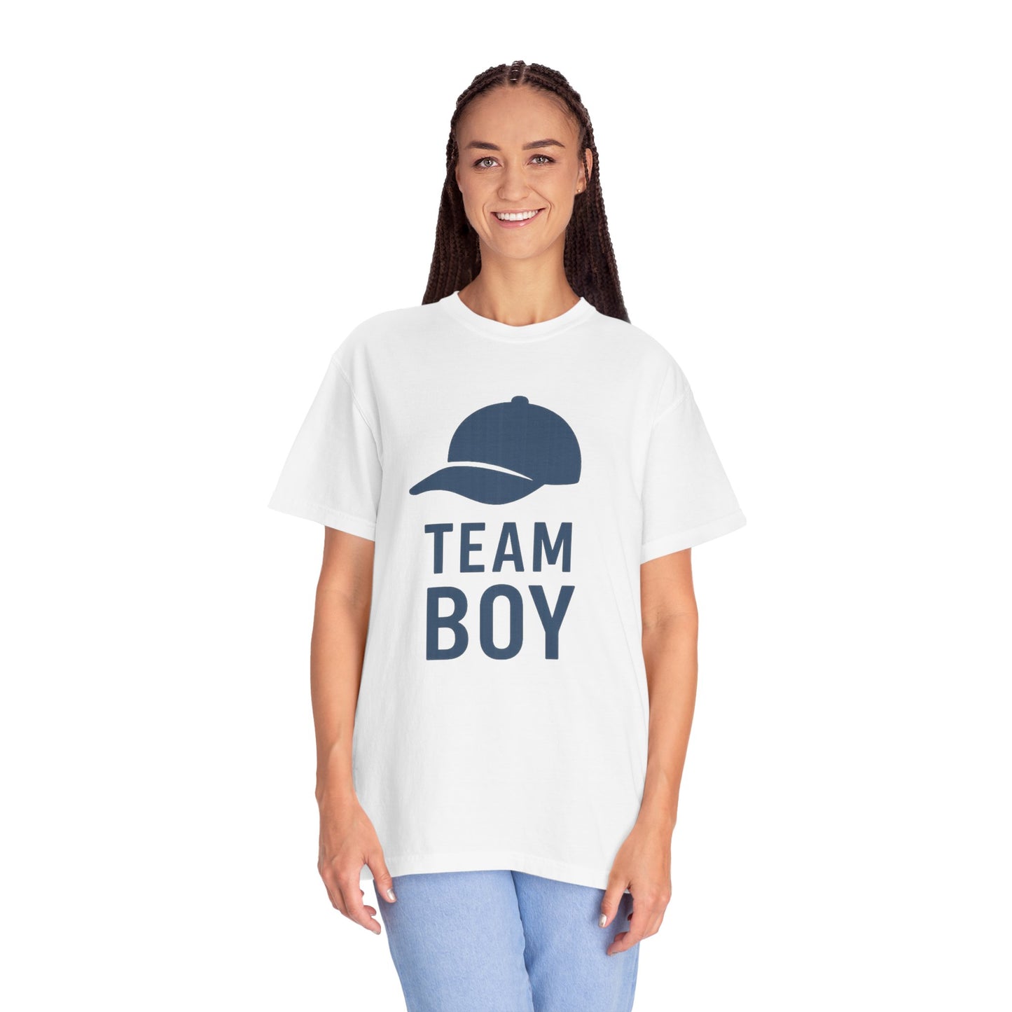 Team Boy Unisex Garment-Dyed T-shirt | Perfect for Baby Showers, Birthdays, Family Events, Celebration Gifts, Casual Wear