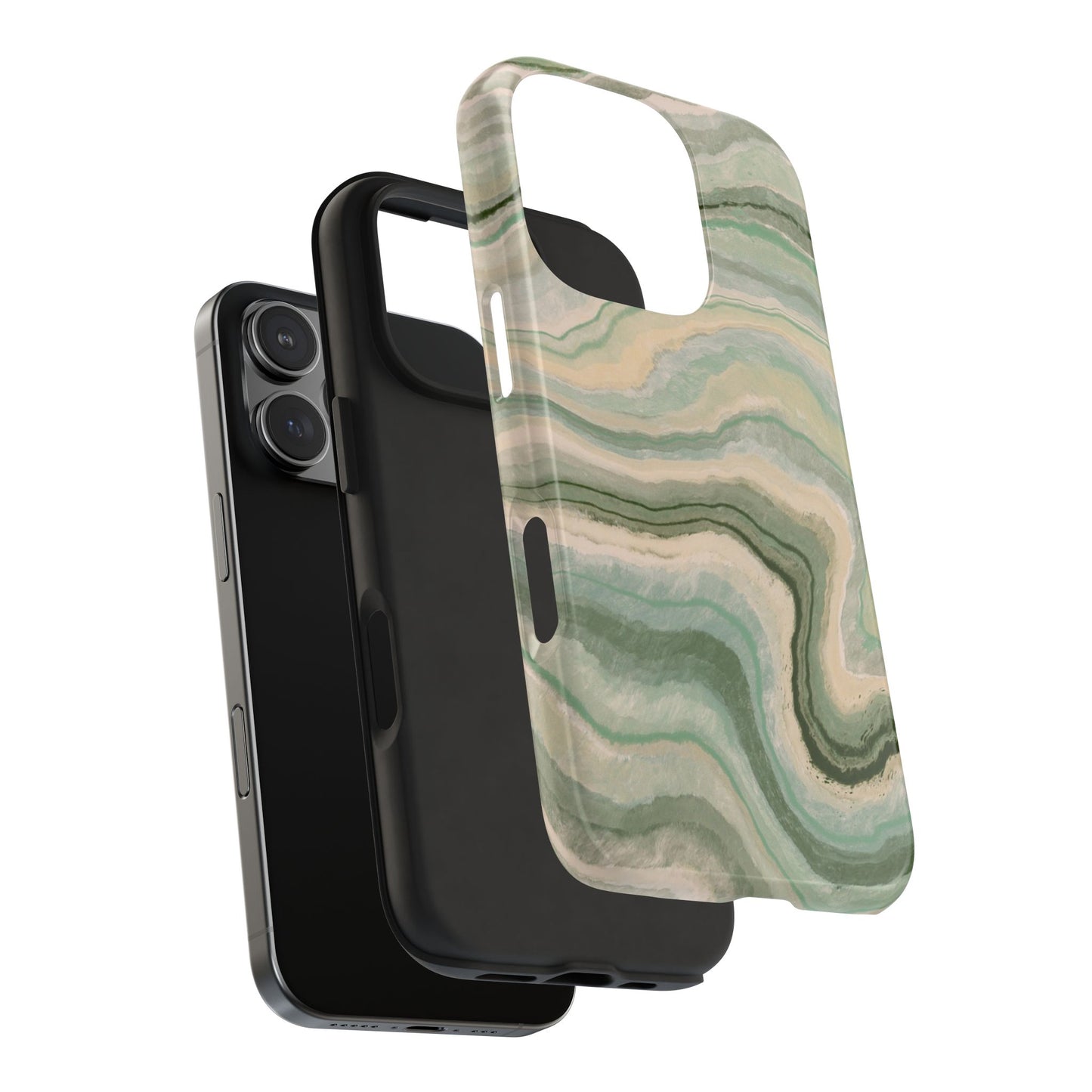 Funda resistente y elegante para teléfono - Diseño verde mármol