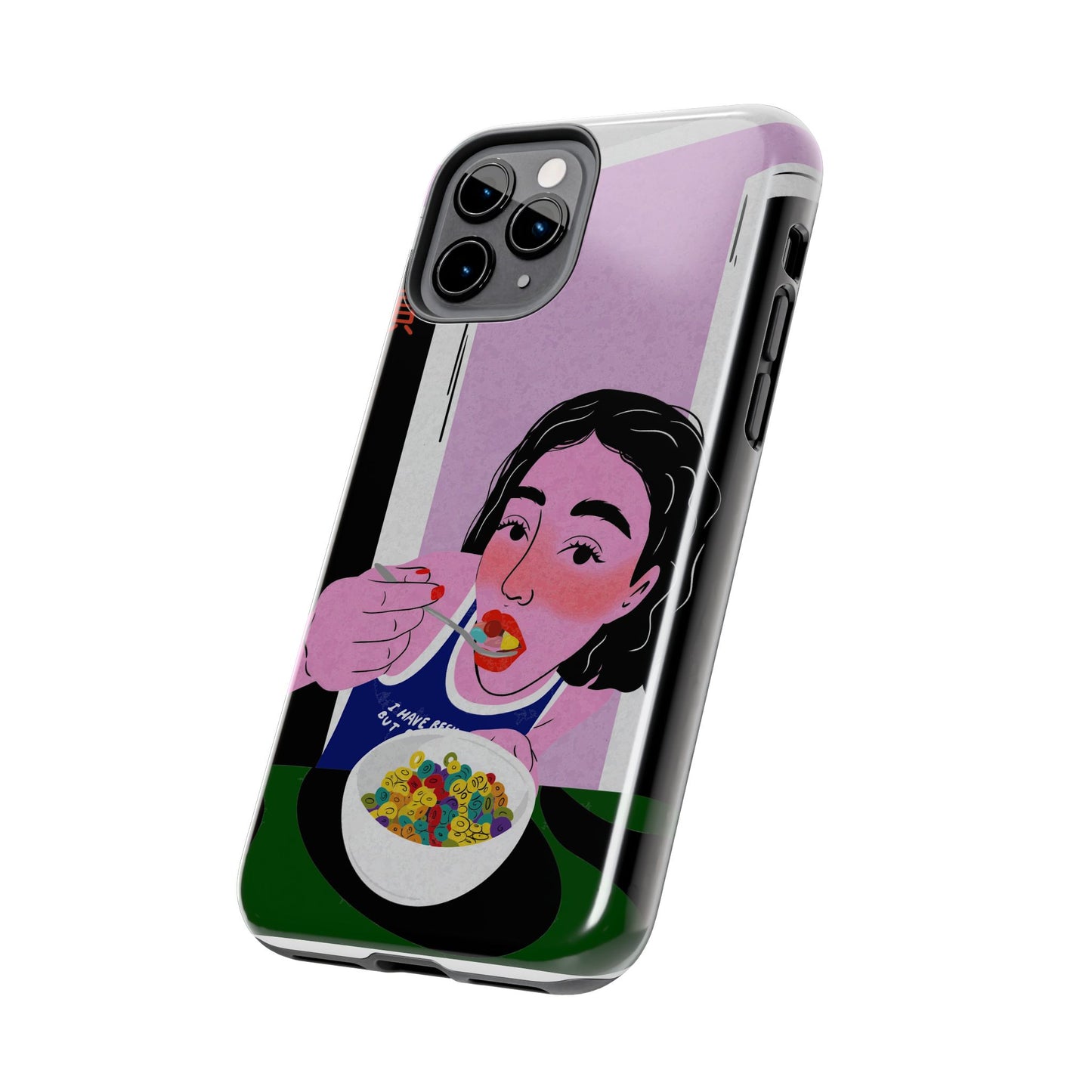 Funda resistente y única para teléfono con diseño artístico de desayuno: perfecta para los amantes de la comida.