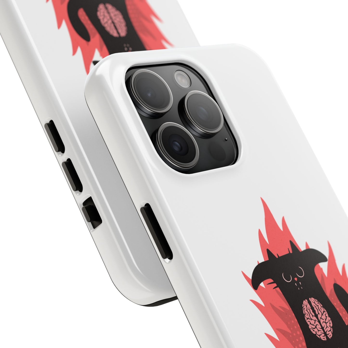 Funda resistente para teléfono con diseño de gato hambriento: diseño animal bonito y duradero
