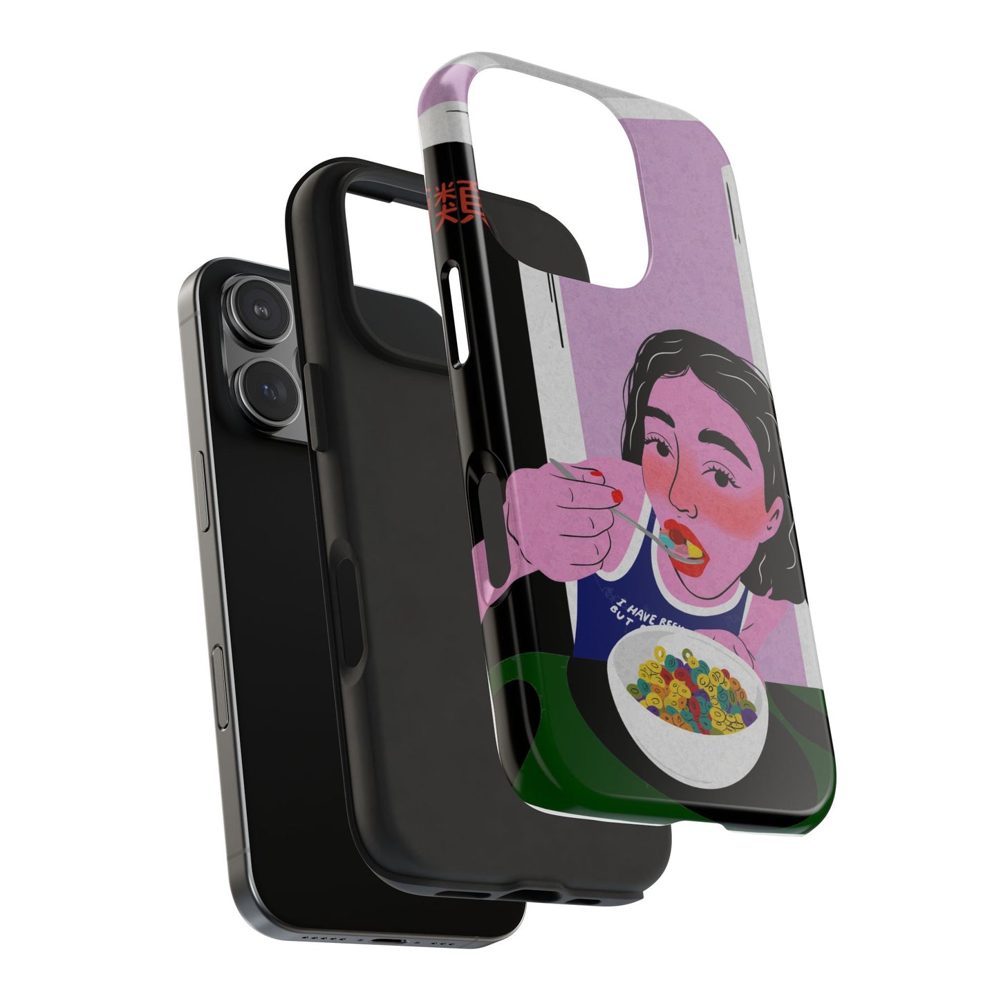 Funda resistente y única para teléfono con diseño artístico de desayuno: perfecta para los amantes de la comida.