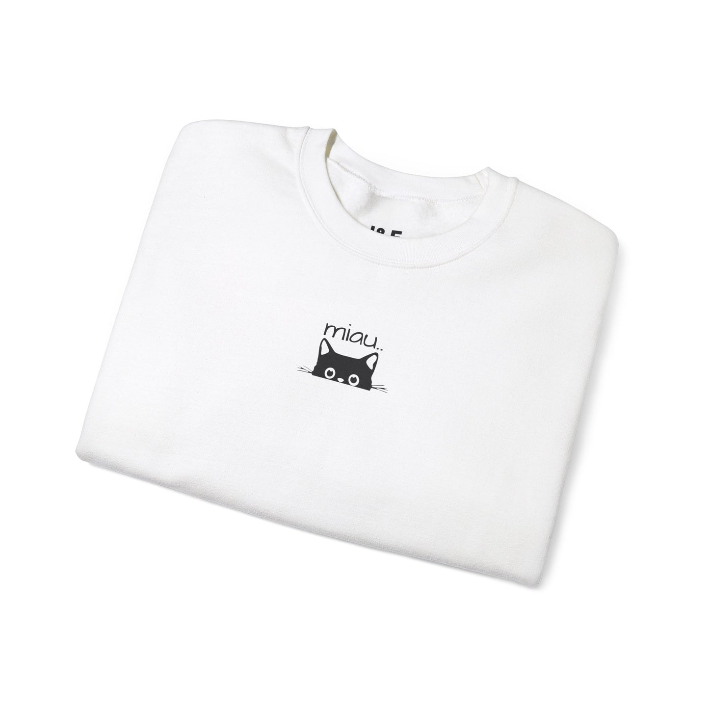 Sudadera unisex de cuello redondo con diseño de gato adorable: perfecta para los amantes de los gatos.