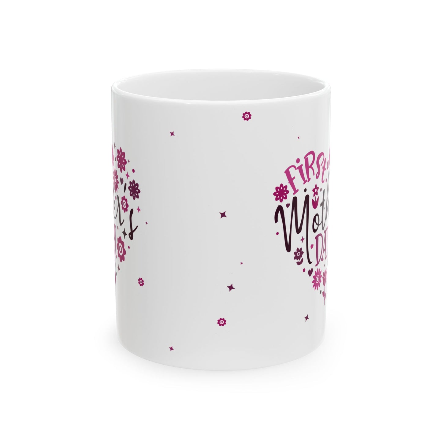 Taza de cerámica con diseño floral de corazón para el primer día de la madre: el regalo perfecto para las nuevas mamás.