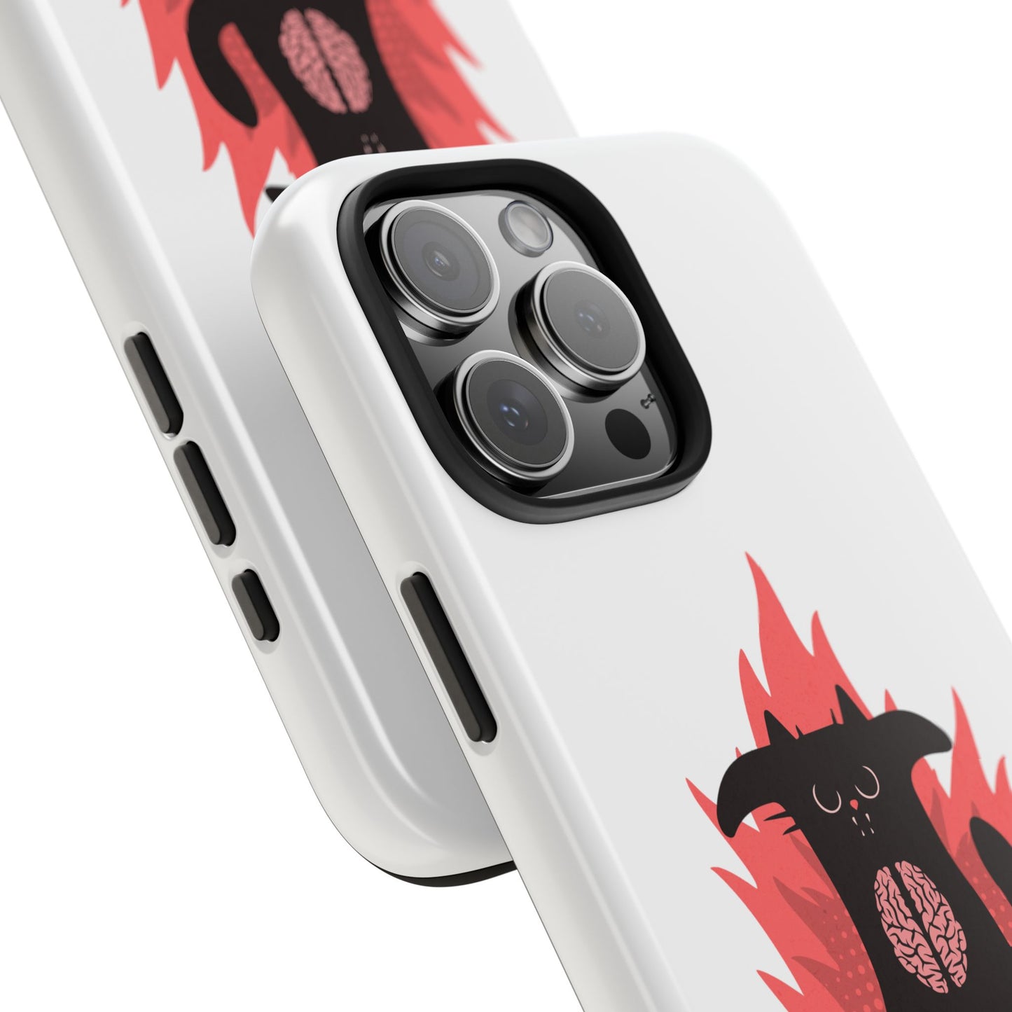 Funda resistente para teléfono con diseño de gato hambriento: diseño animal bonito y duradero