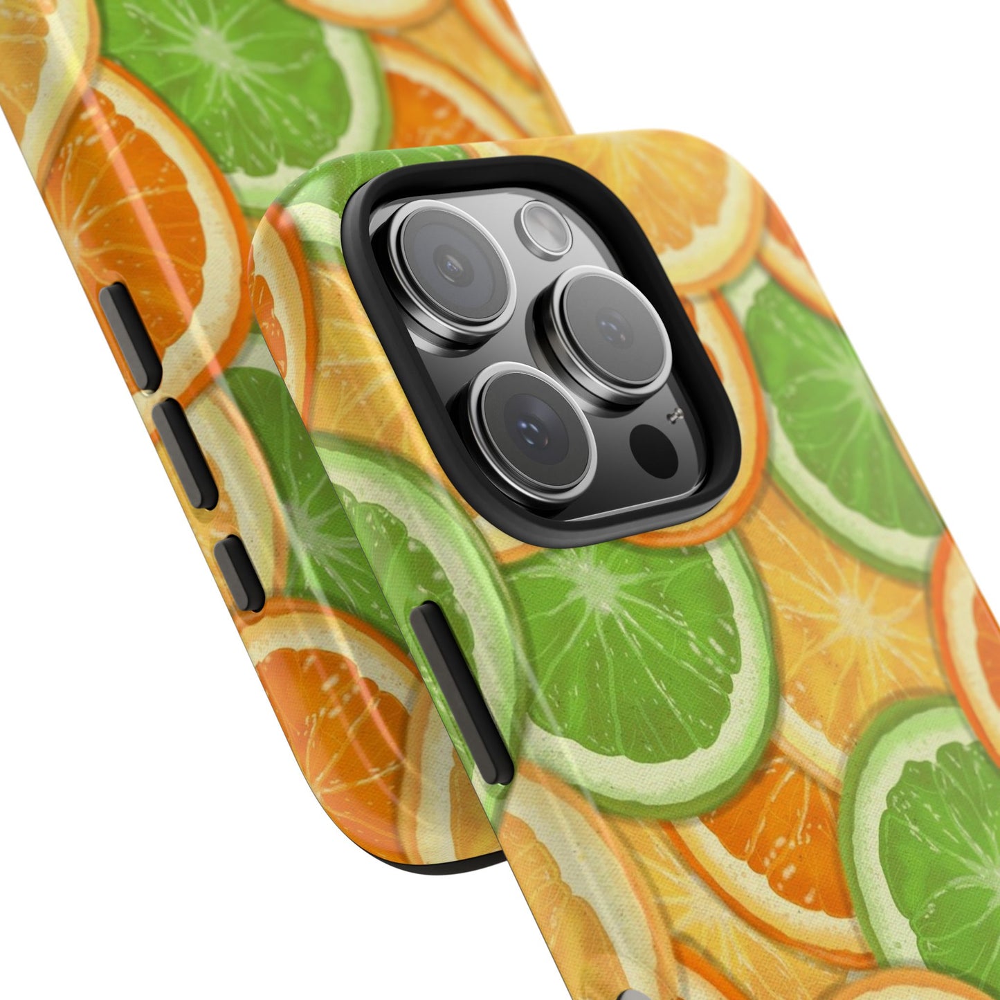 Funda resistente para teléfono con vibrantes cítricos y diseño de rodajas de fruta