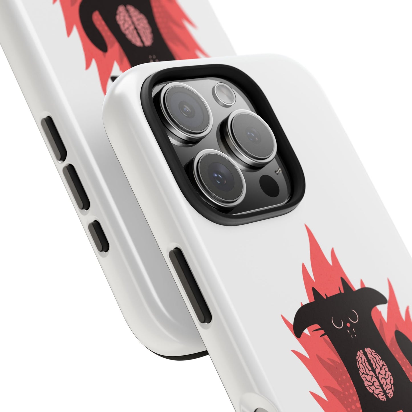 Funda resistente para teléfono con diseño de gato hambriento: diseño animal bonito y duradero