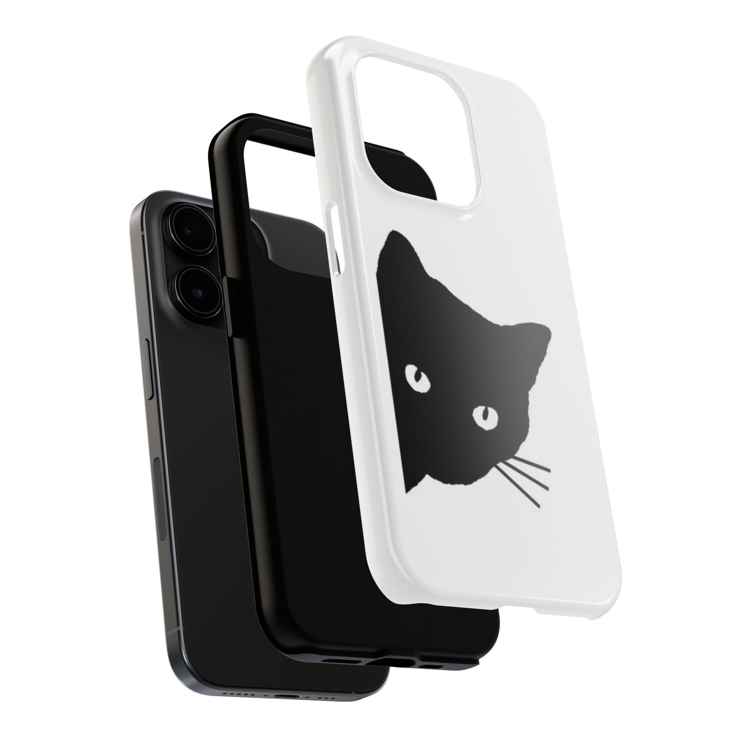 Funda resistente para teléfono Black Cat: protección duradera con un diseño divertido