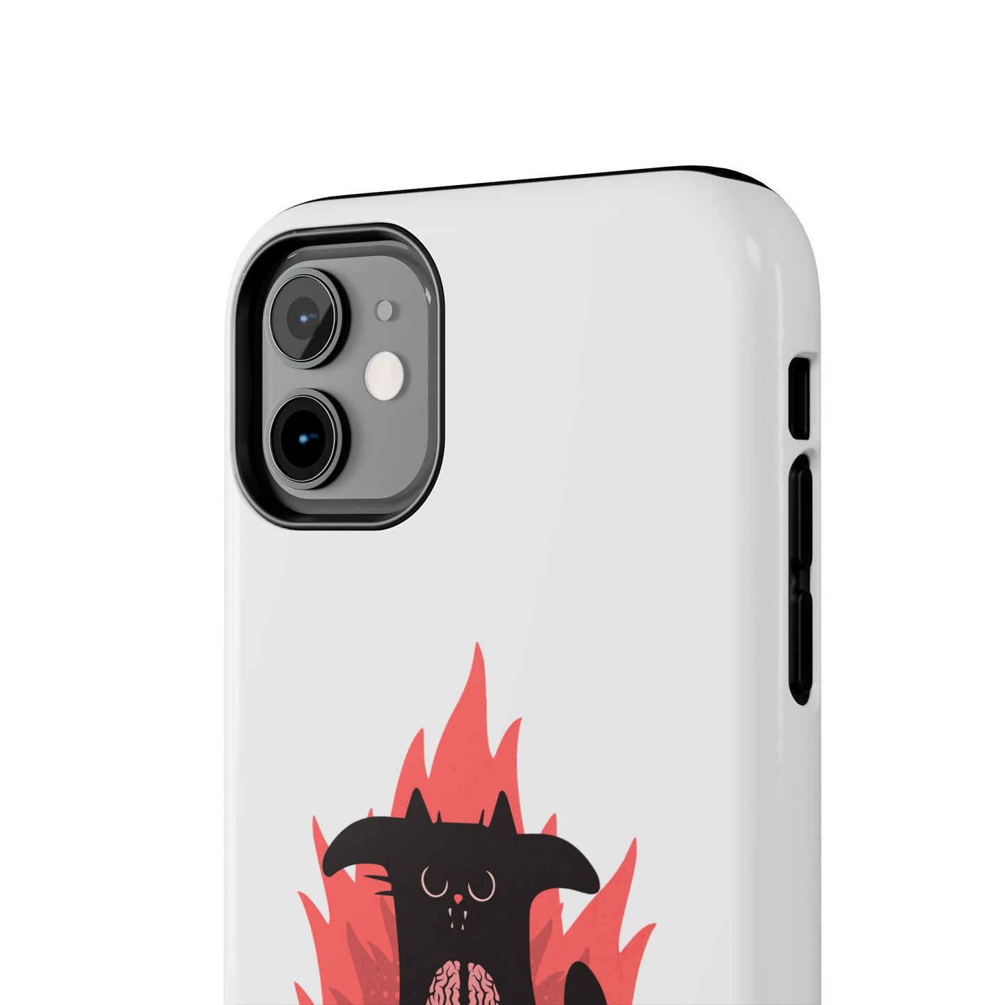 Funda resistente para teléfono con diseño de gato hambriento: diseño animal bonito y duradero