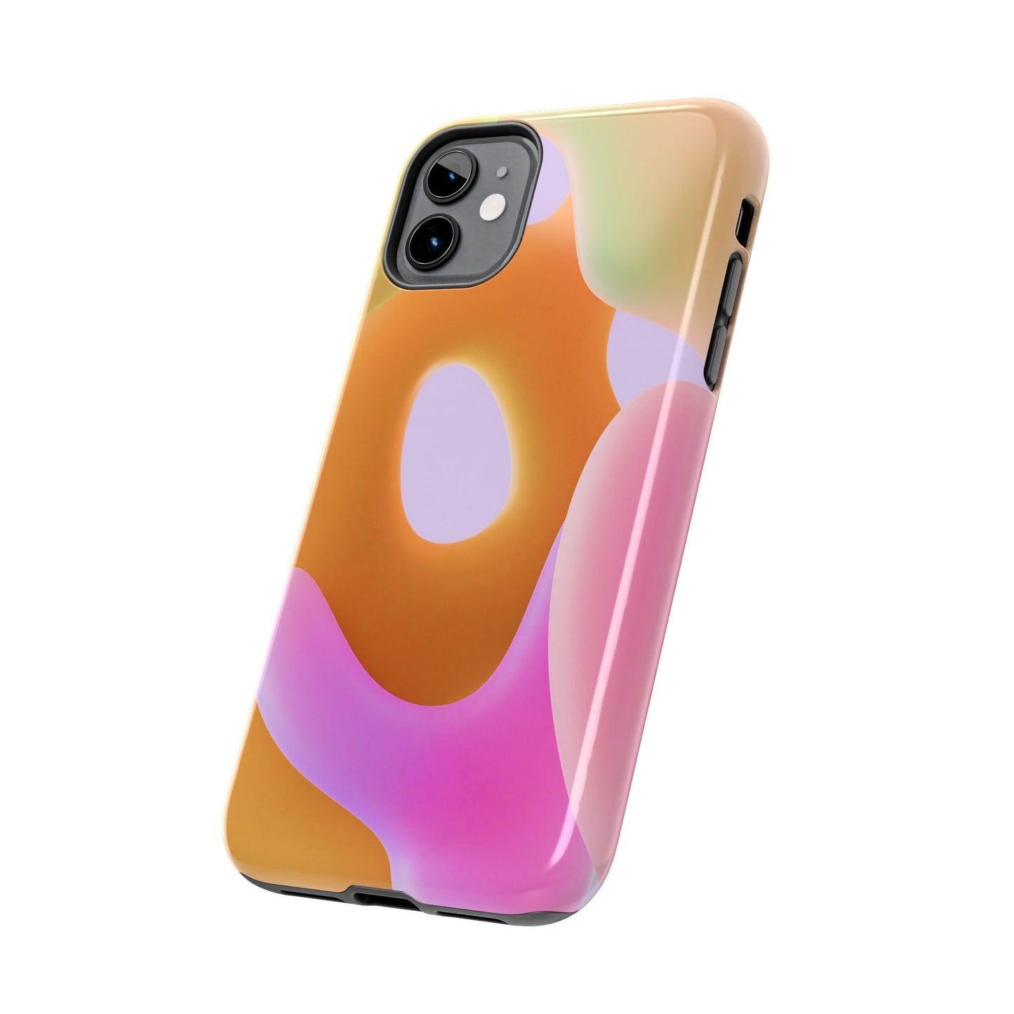 Funda resistente y colorida con diseño abstracto: protección elegante para el día a día.