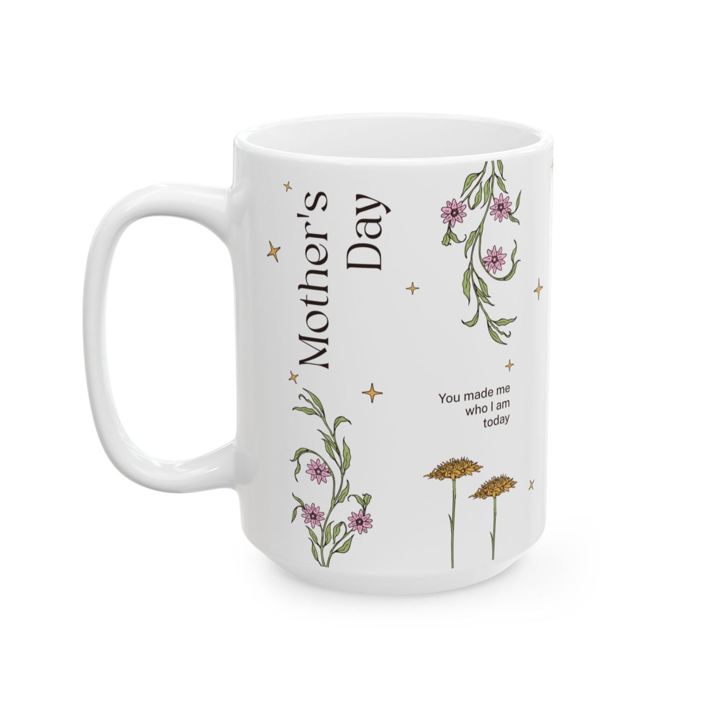 Taza de cerámica para el Día de la Madre con diseño floral para regalar