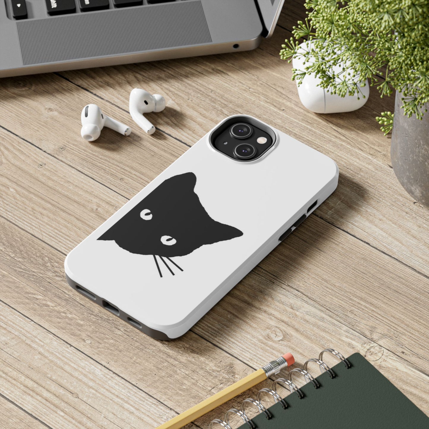 Funda resistente para teléfono Black Cat: protección duradera con un diseño divertido