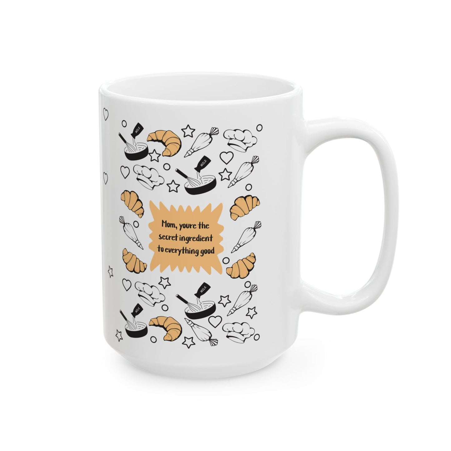 Mom's Secret Ingredient Ceramic Mug - Cute Kitchen Design, Perfect Gift for Mother's Day