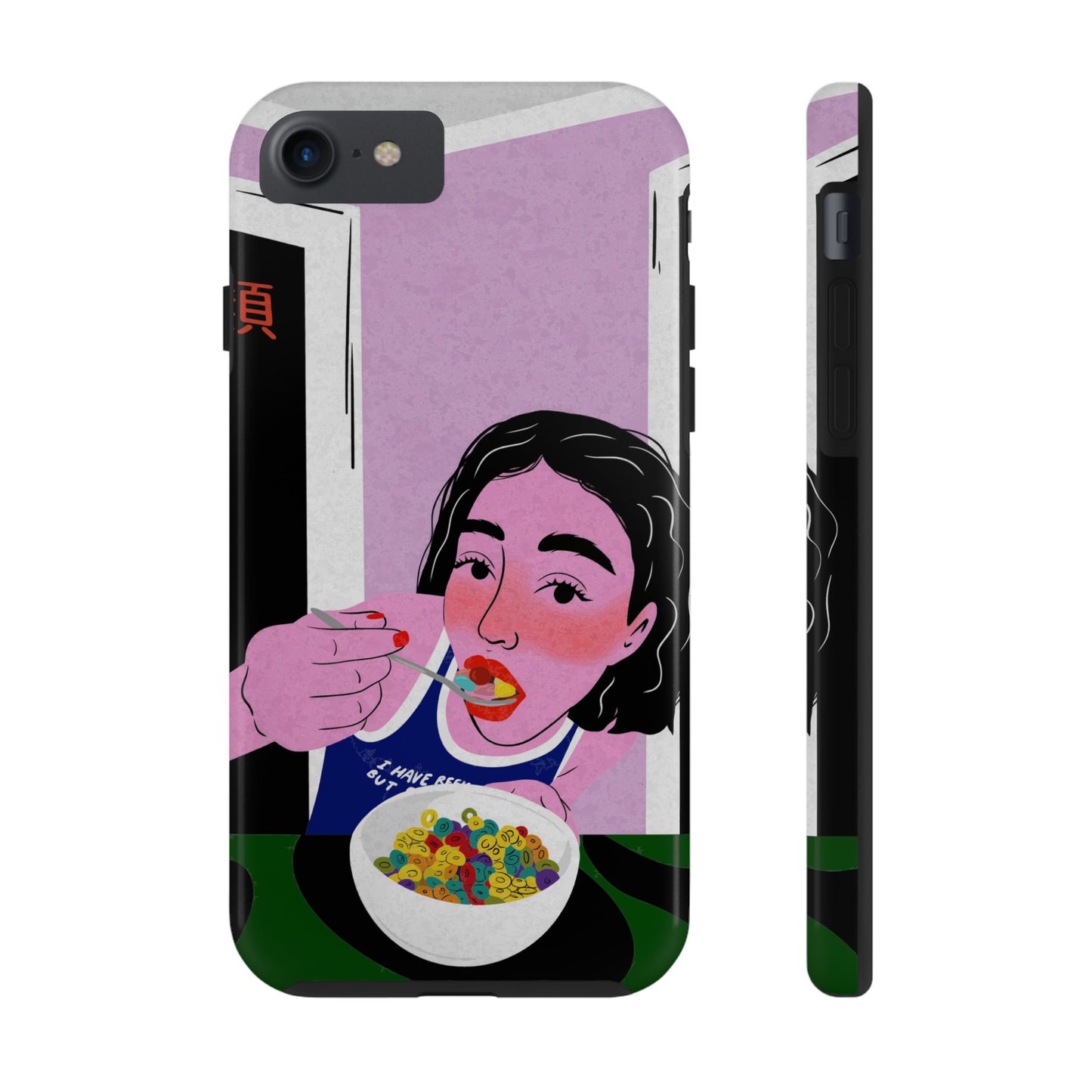 Funda resistente y única para teléfono con diseño artístico de desayuno: perfecta para los amantes de la comida.