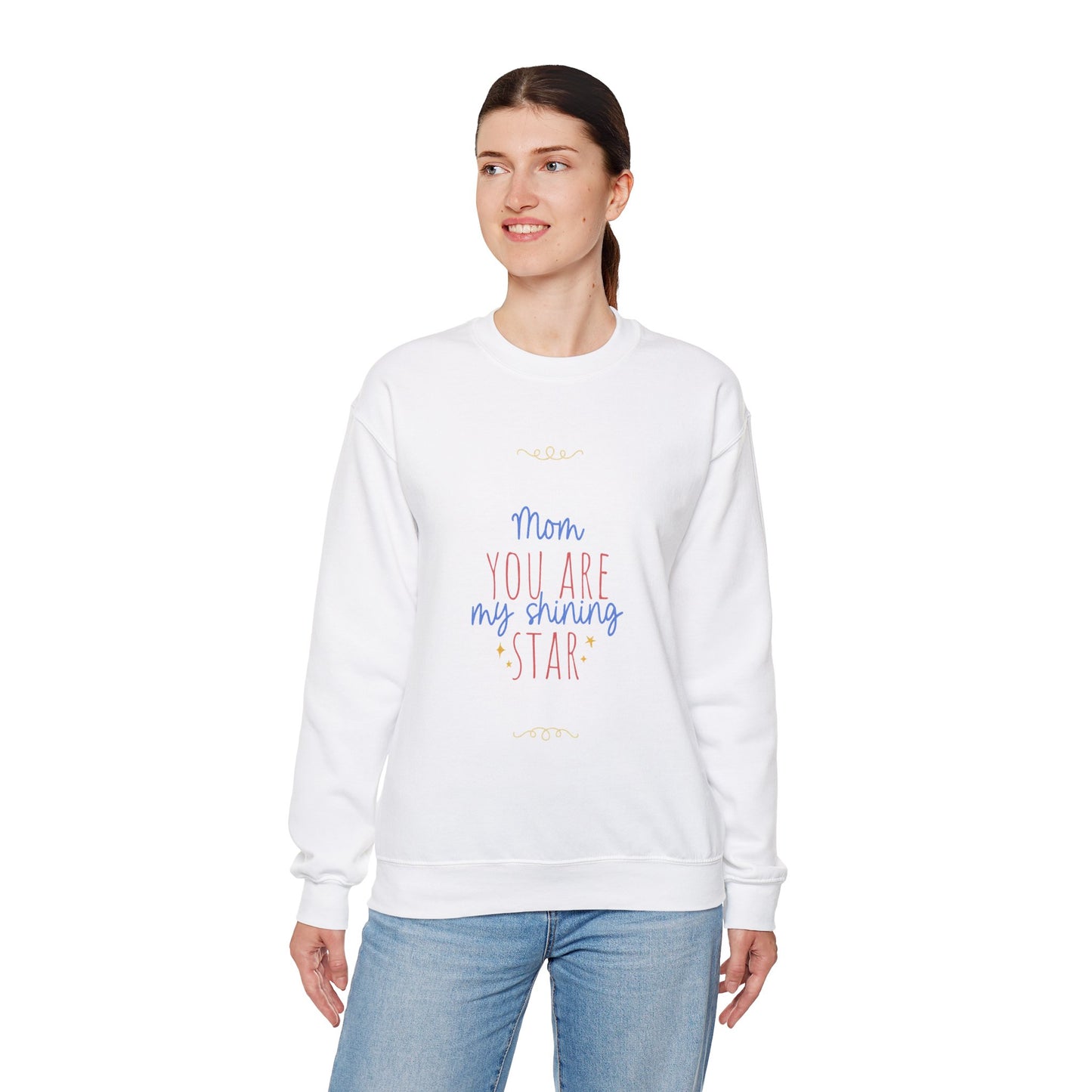 Sudadera de cuello redondo con estrellas brillantes para mamá: un regalo acogedor para el Día de la Madre