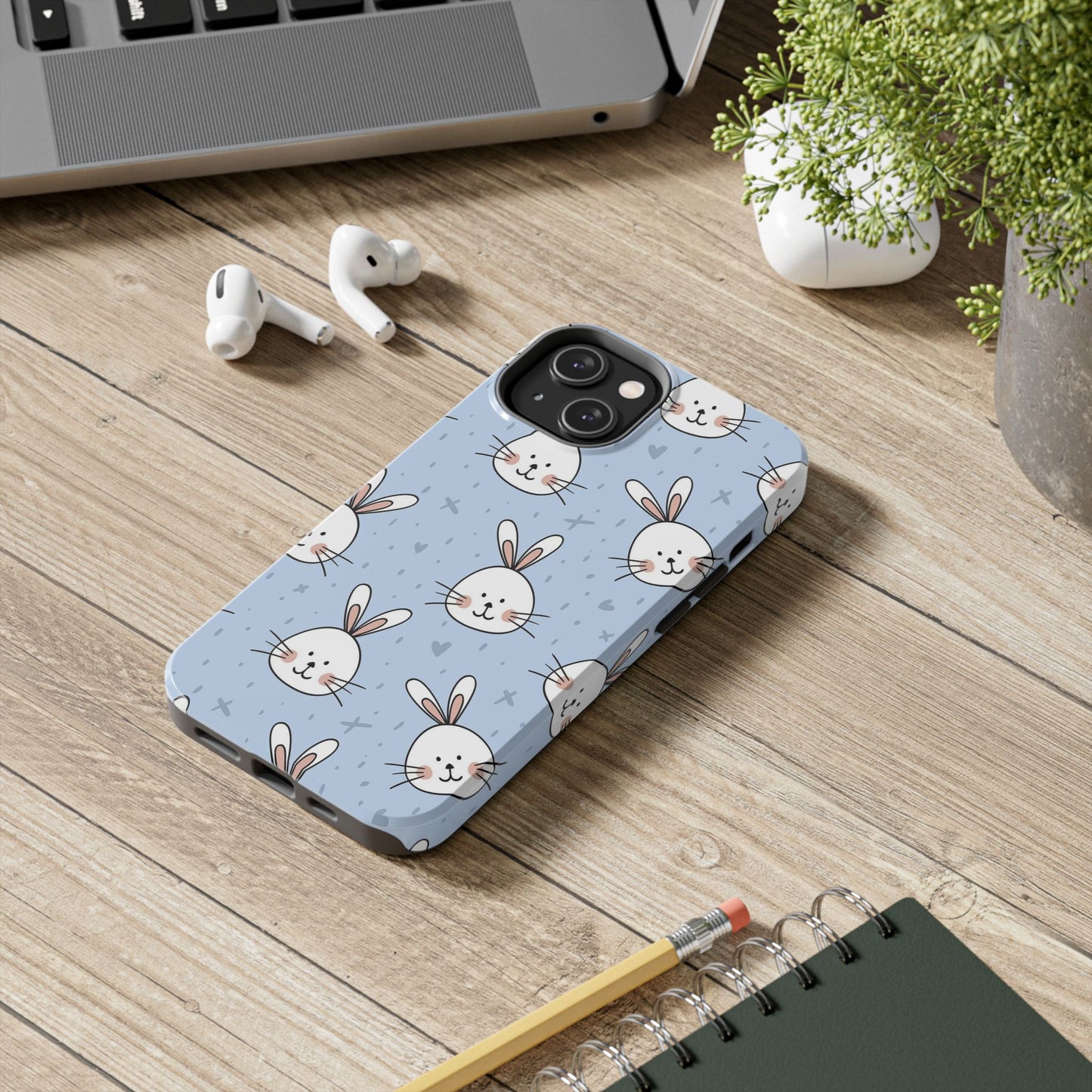 Funda resistente con diseño de conejito: protección duradera para los amantes de la Pascua y la primavera.