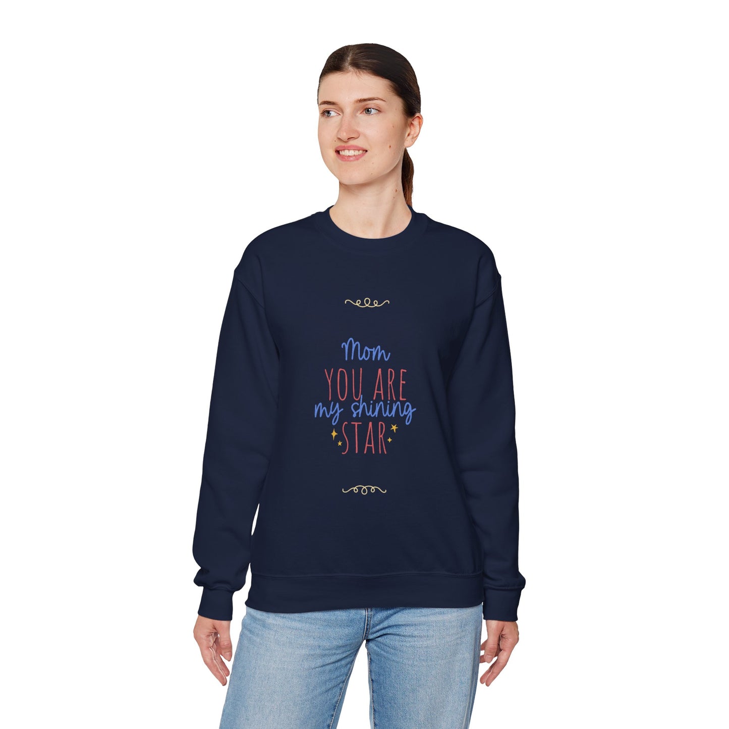 Sudadera de cuello redondo con estrellas brillantes para mamá: un regalo acogedor para el Día de la Madre