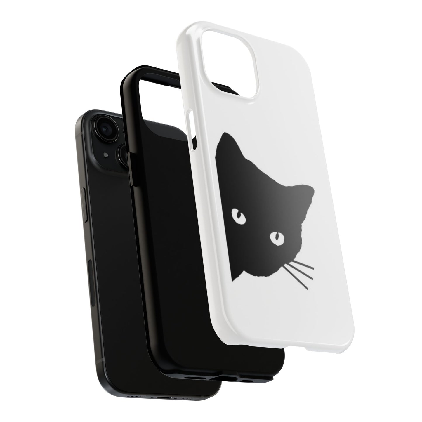 Funda resistente para teléfono Black Cat: protección duradera con un diseño divertido