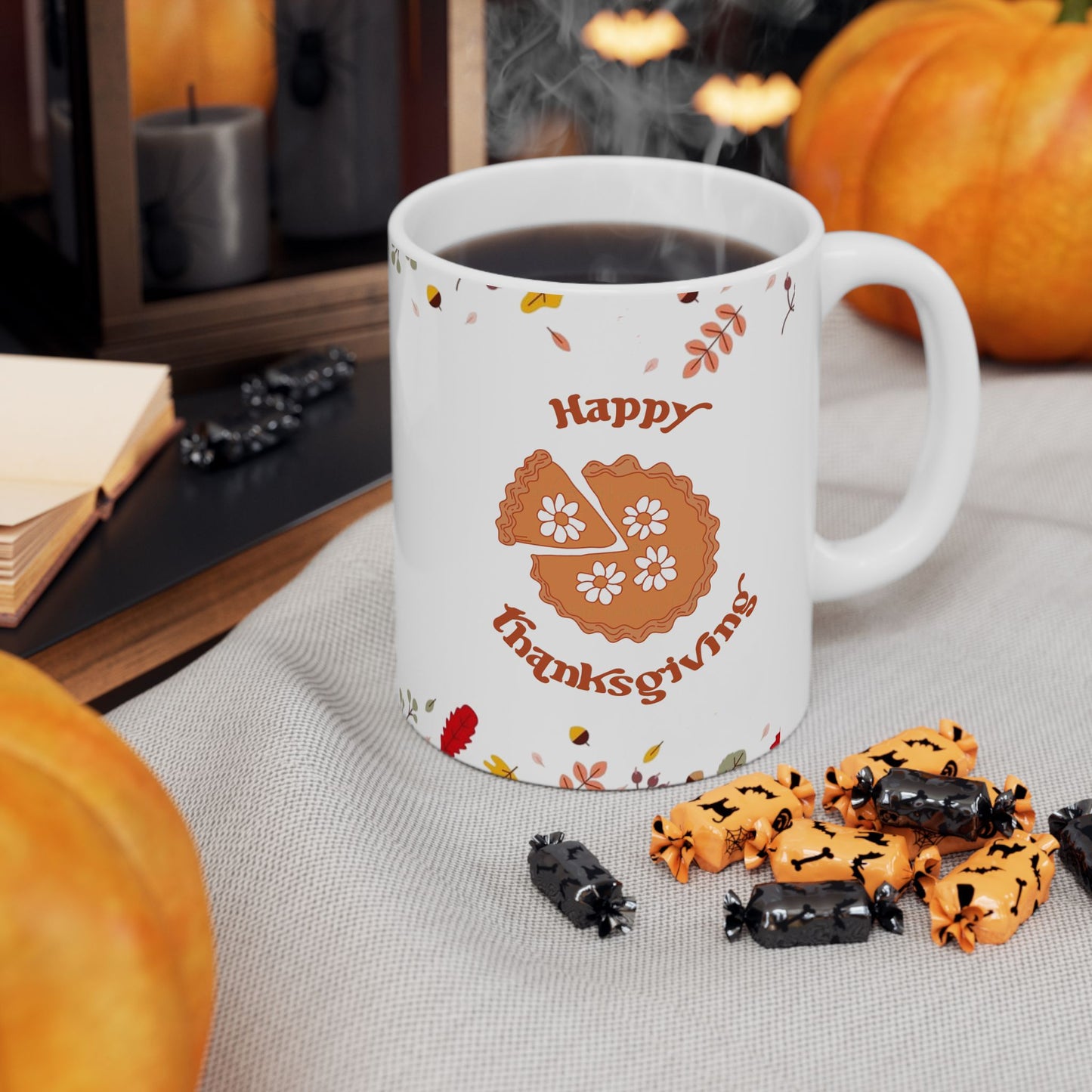 Autumn Leaves Ceramic Mug - Cozy Fall Coffee Cup