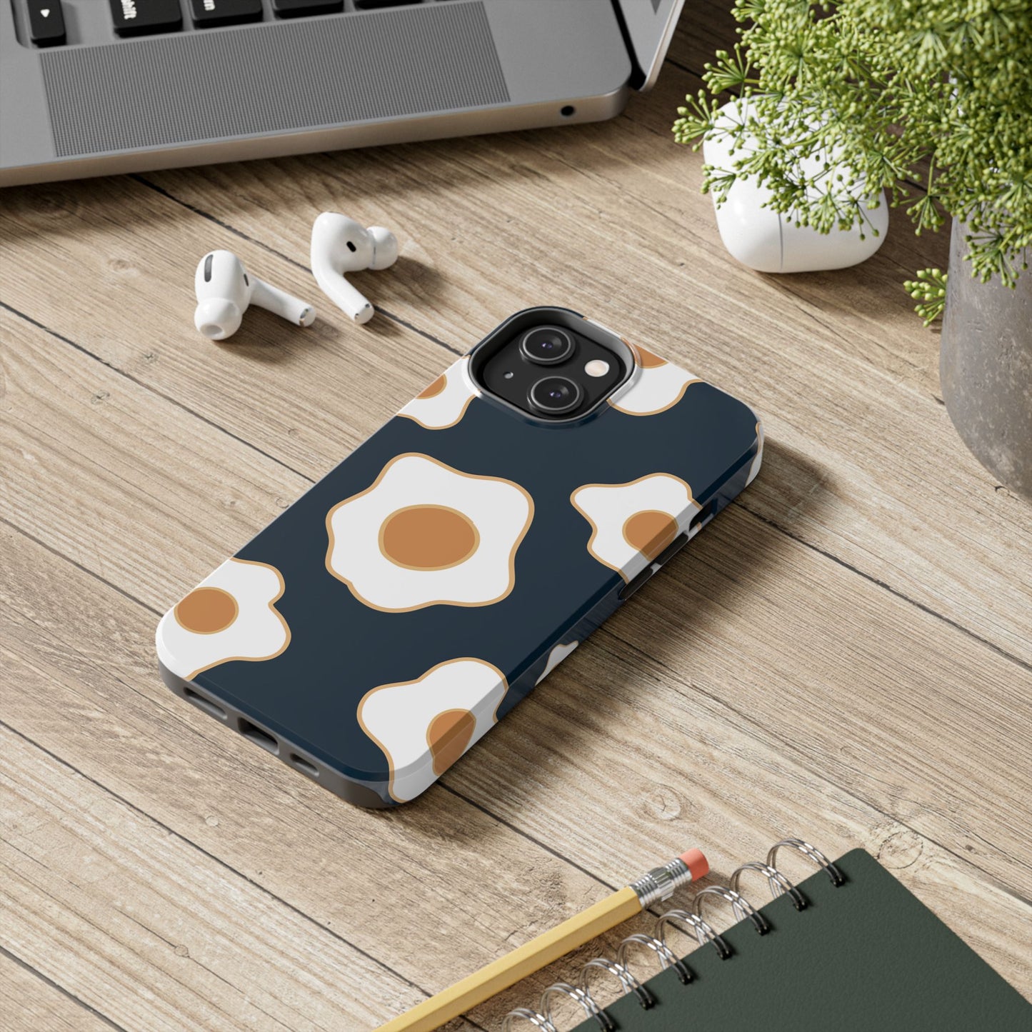 Funda para teléfono con estampado de huevo: protección resistente y elegante