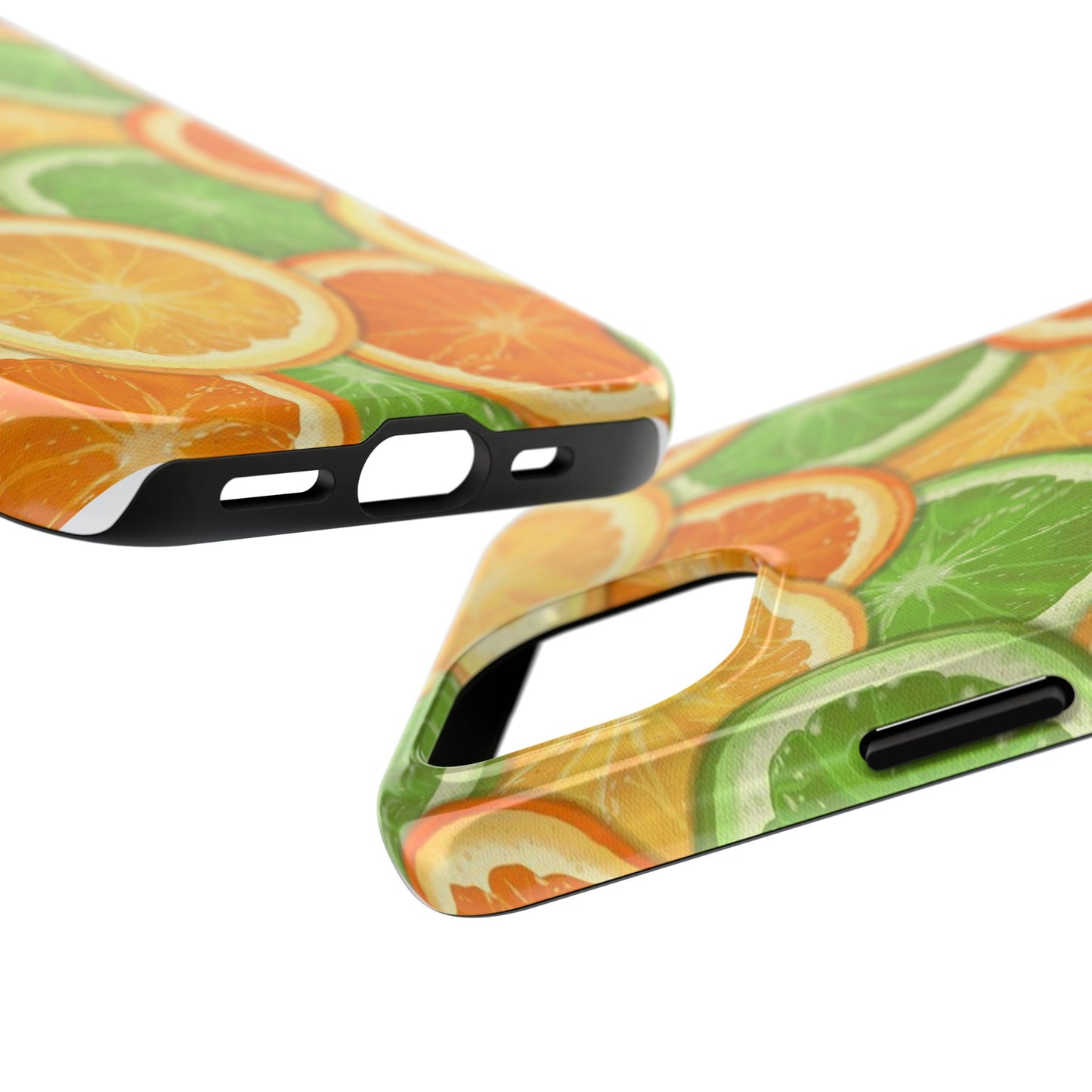 Funda resistente para teléfono con vibrantes cítricos y diseño de rodajas de fruta