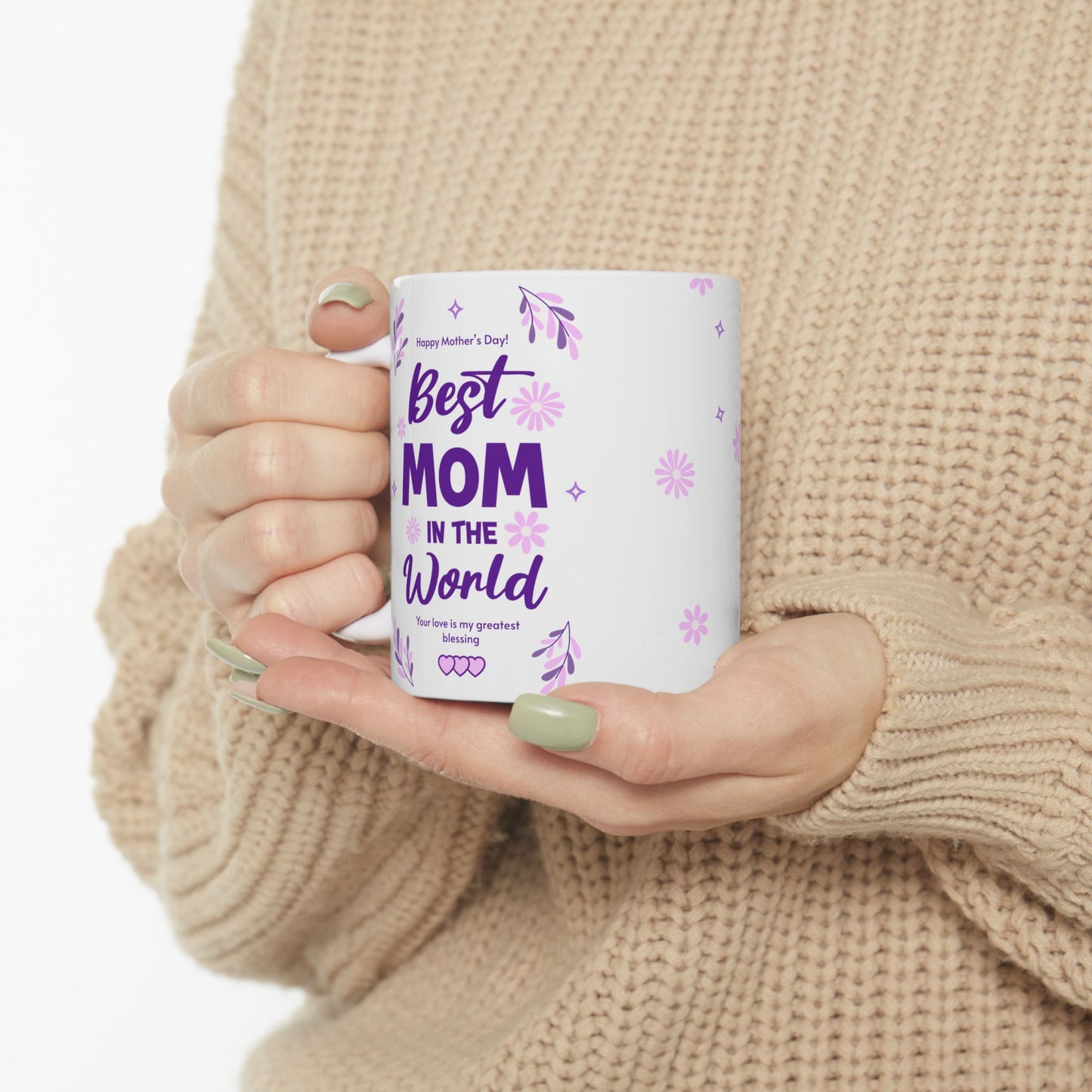 Taza de cerámica "Mejor mamá" - Regalo para el Día de la Madre