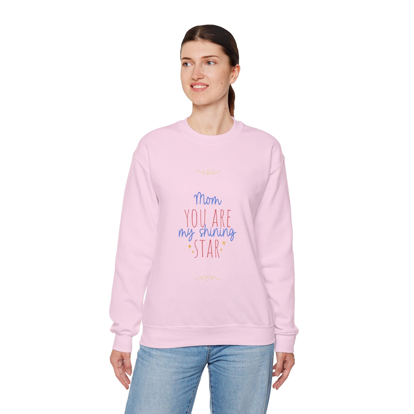 Sudadera de cuello redondo con estrellas brillantes para mamá: un regalo acogedor para el Día de la Madre