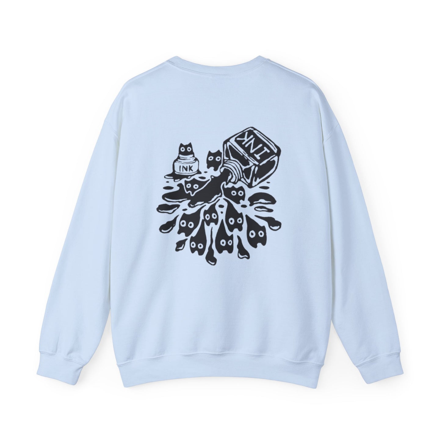 Sudadera unisex de cuello redondo con diseño de gato adorable: perfecta para los amantes de los gatos.