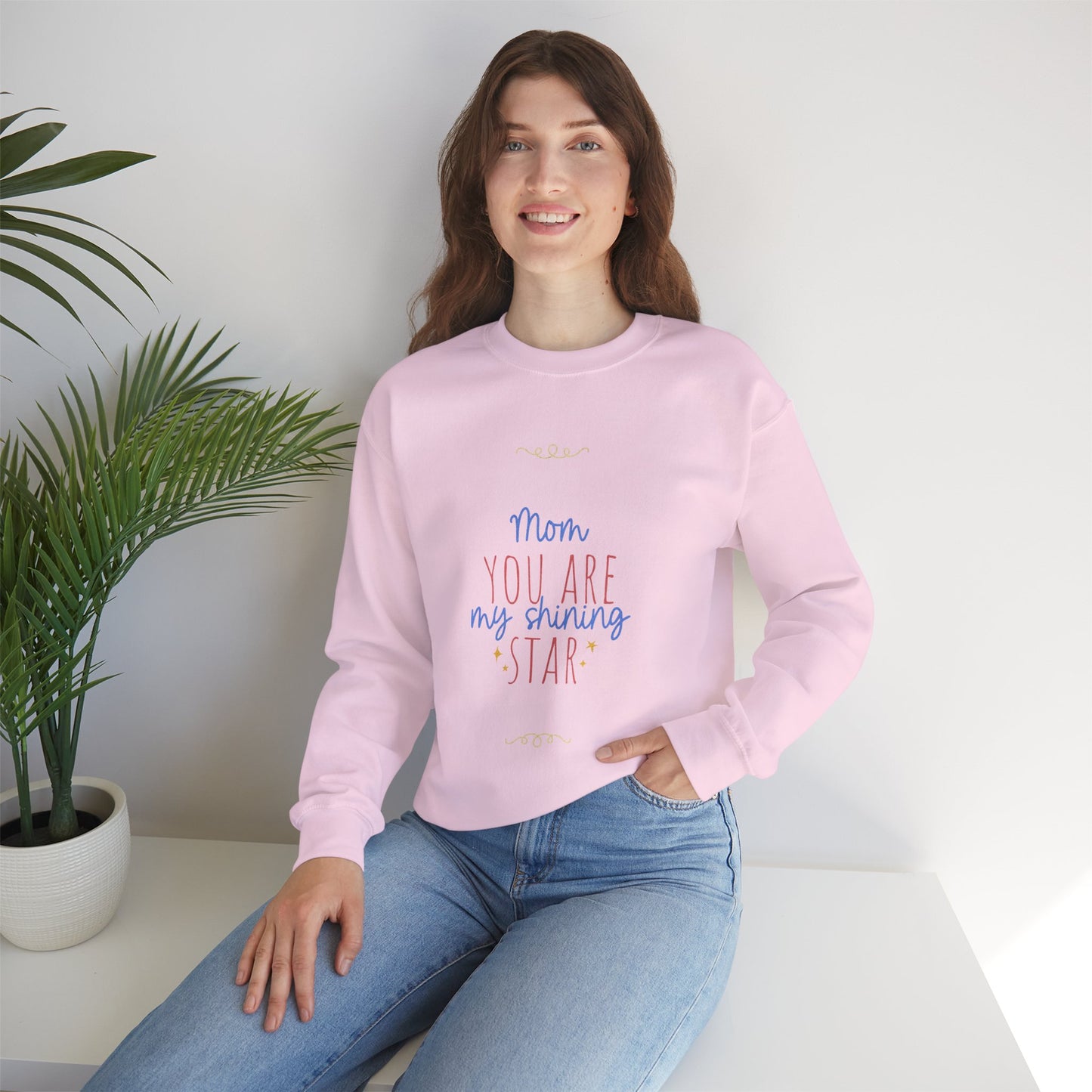 Sudadera de cuello redondo con estrellas brillantes para mamá: un regalo acogedor para el Día de la Madre