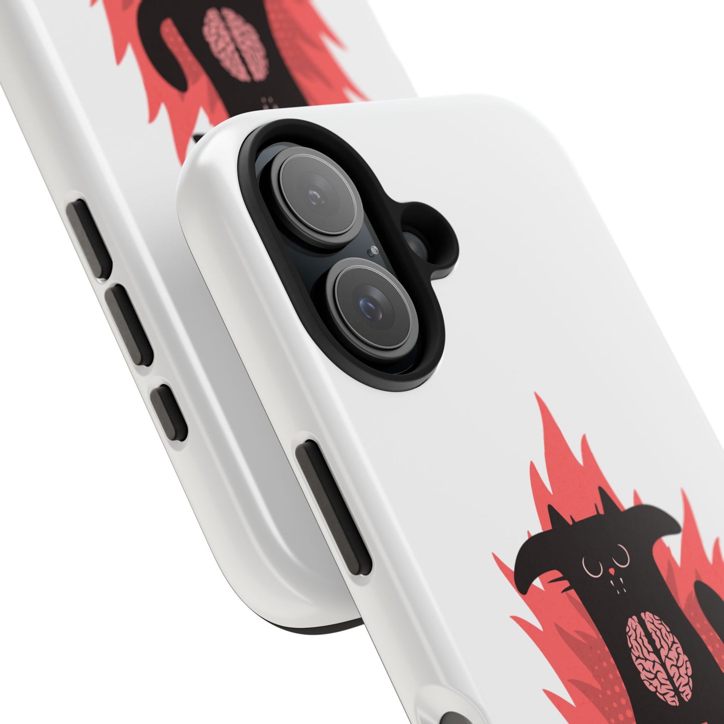Funda resistente para teléfono con diseño de gato hambriento: diseño animal bonito y duradero