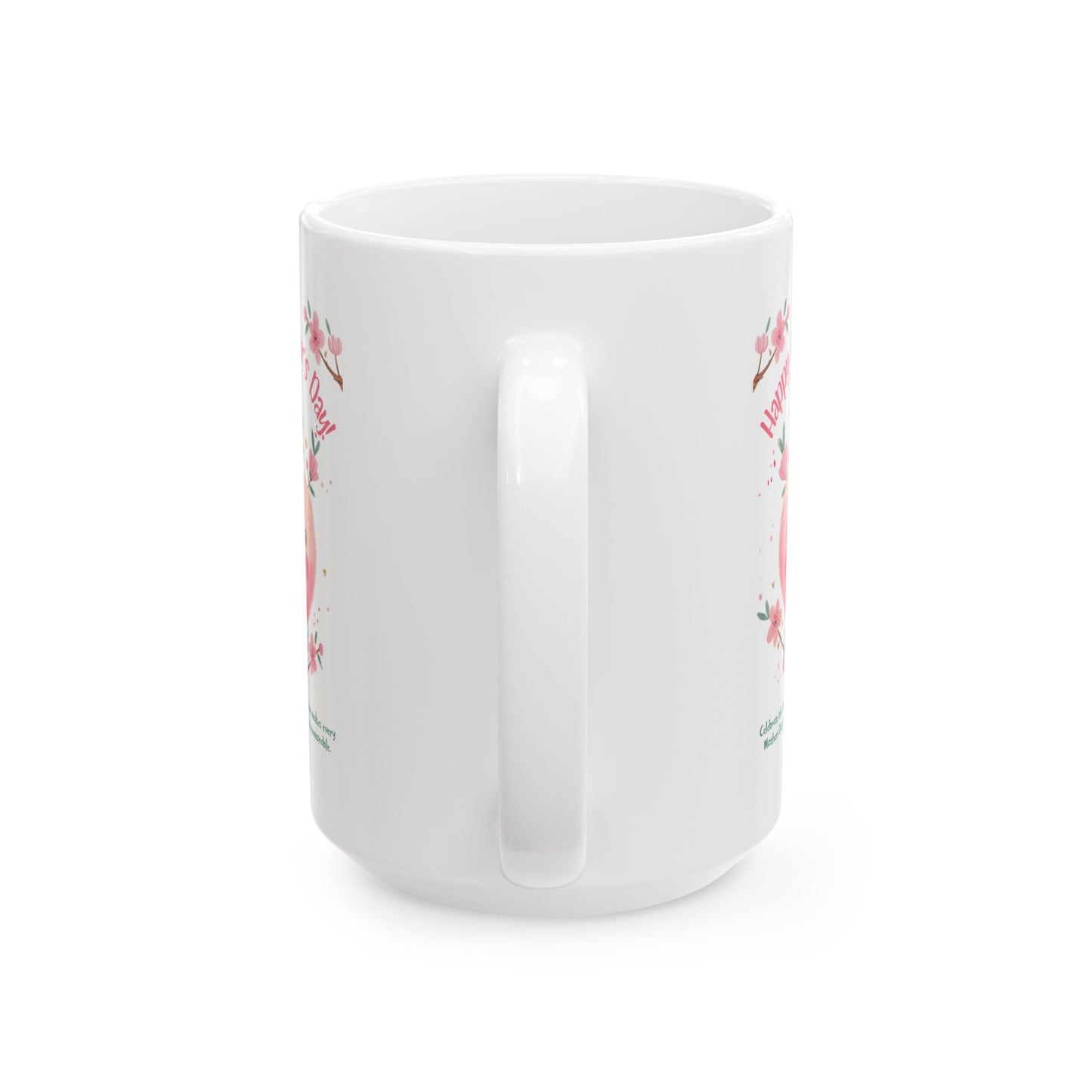 Taza de cerámica "Feliz Día de la Madre" - Diseño de corazón para mamá