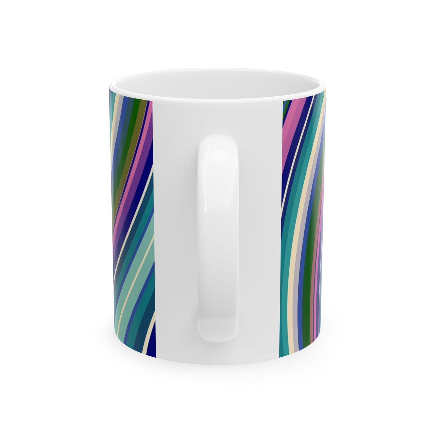 Taza de cerámica con ondas de colores (11 oz y 15 oz)