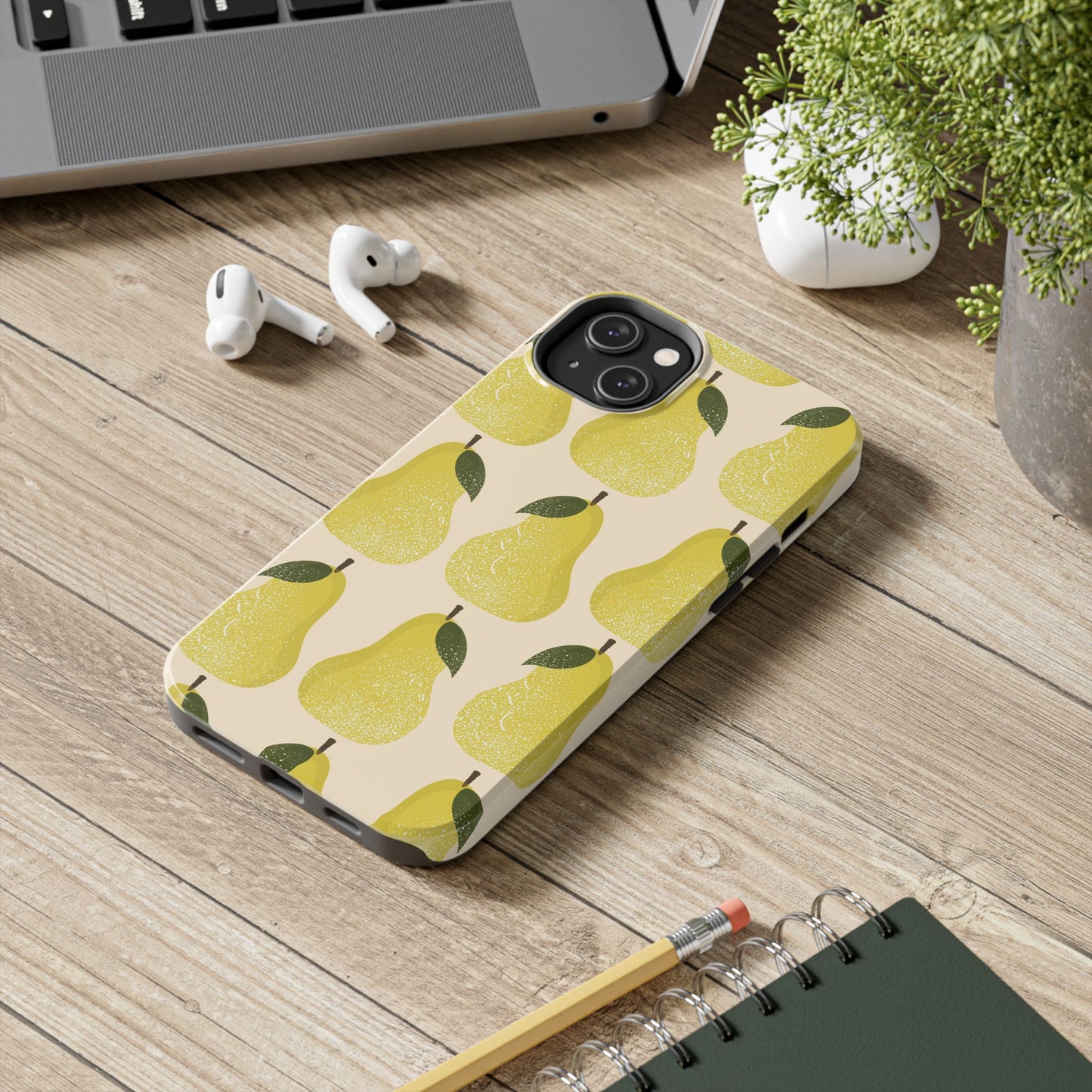 Chic Pear Phone Case, Tough Protection, Stylish Yellow Design, Perfect Gift for Apple Lovers, Summer Vibes, Unique Accessory