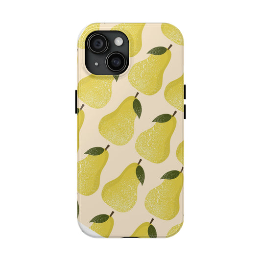 Bonita funda resistente para teléfono con estampado de pera para otoño y uso diario
