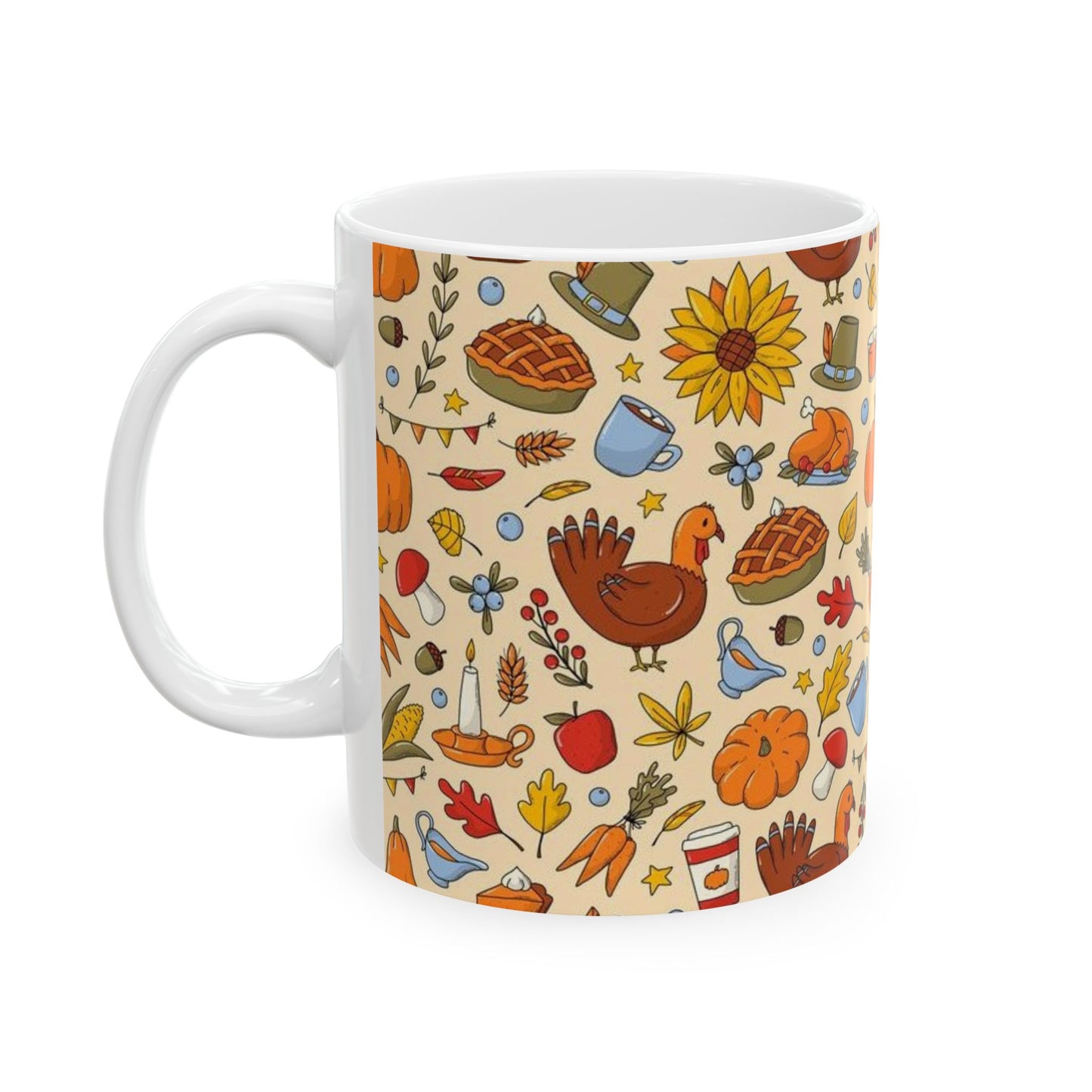 Autumn-Themed Ceramic Mug | Cozy Harvest Design for Fall