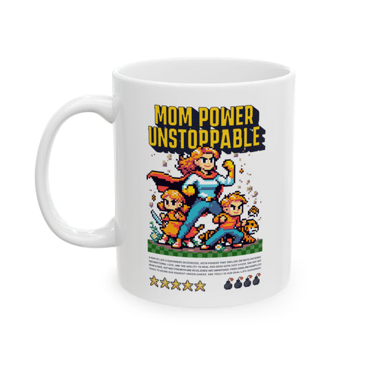 Taza de cerámica "Mom Power Unstoppable": el regalo perfecto para supermamás