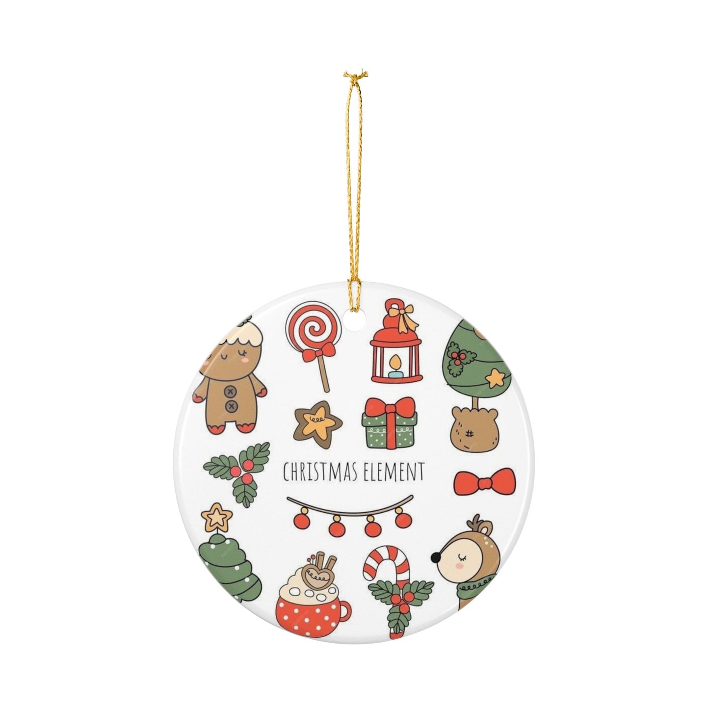 Ceramic Ornament — Cozy Winter Window Couple Holiday Decoration