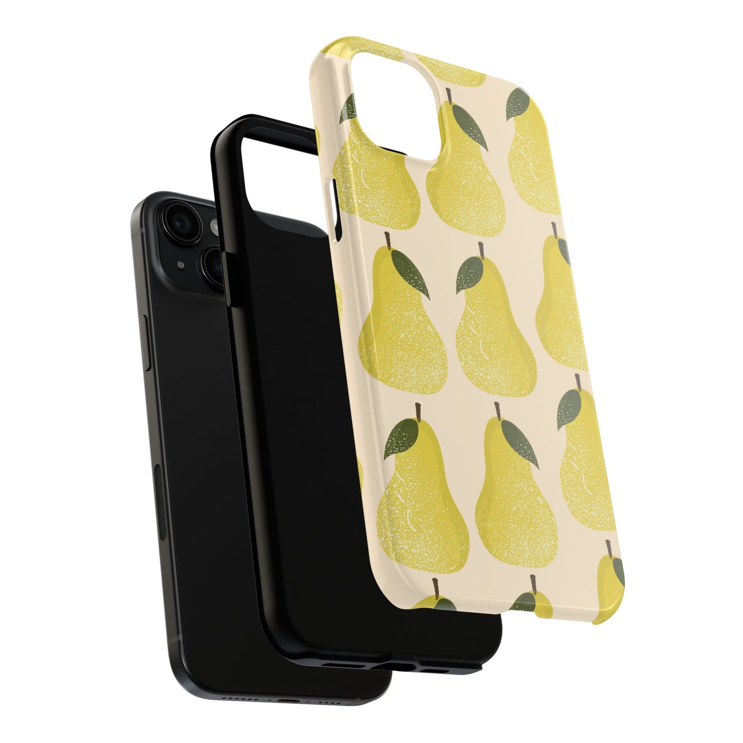 Chic Pear Phone Case, Tough Protection, Stylish Yellow Design, Perfect Gift for Apple Lovers, Summer Vibes, Unique Accessory