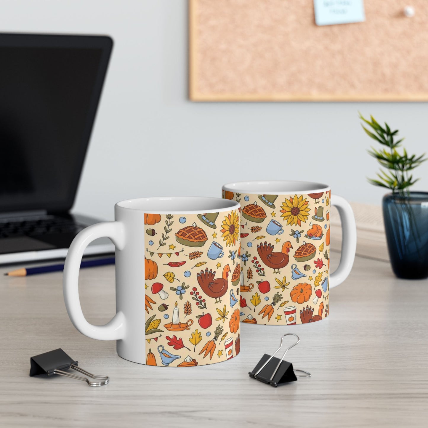 Autumn-Themed Ceramic Mug | Cozy Harvest Design for Fall