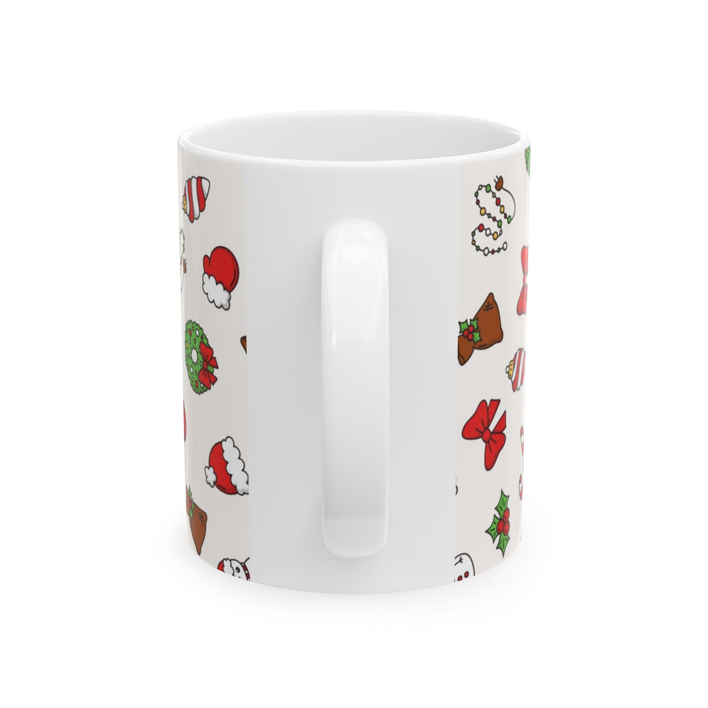 Holiday Cheer Ceramic Mug - Festive 11oz Cups with Christmas Designs