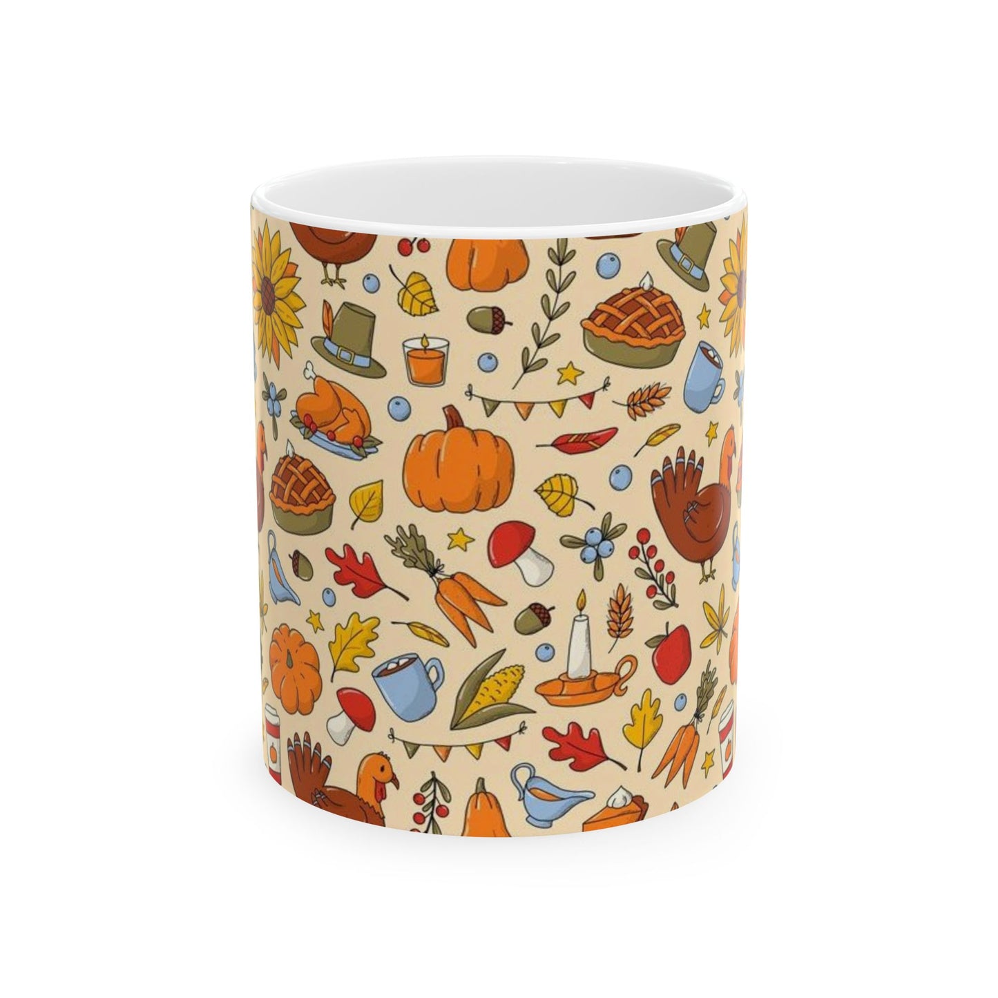 Autumn-Themed Ceramic Mug | Cozy Harvest Design for Fall