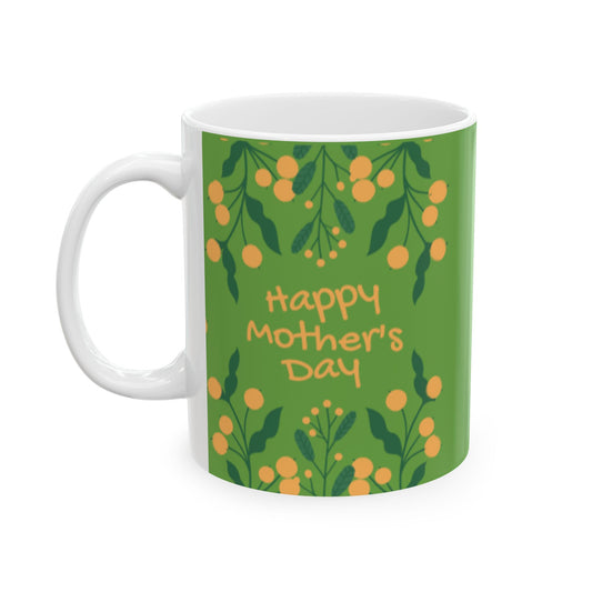 Taza de cerámica "Feliz Día de la Madre" - Diseño floral