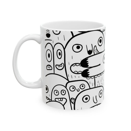 Whimsical Monster Ceramic Mug - Fun & Quirky Drinkware for Kids & Adults