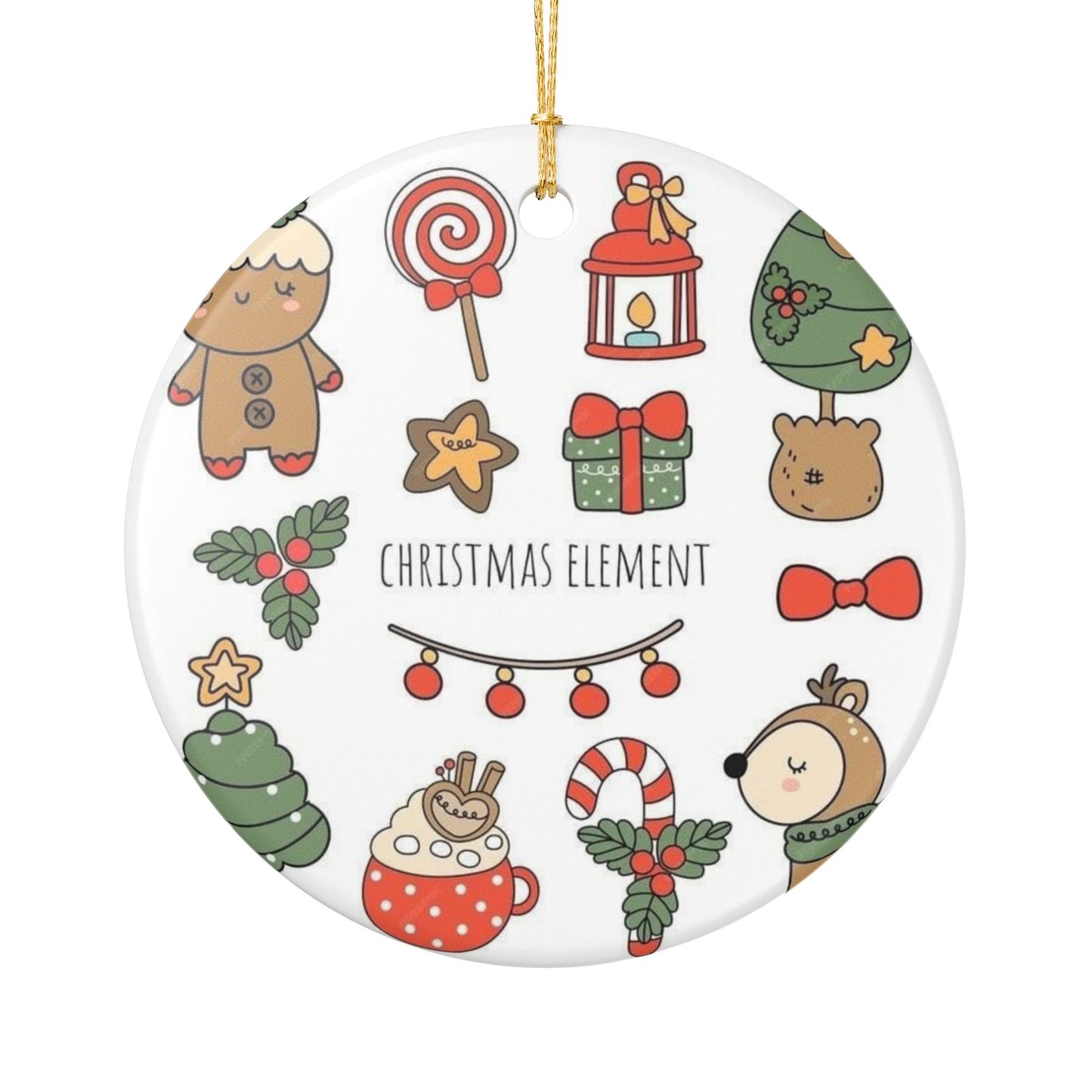 Ceramic Ornament — Cozy Winter Window Couple Holiday Decoration