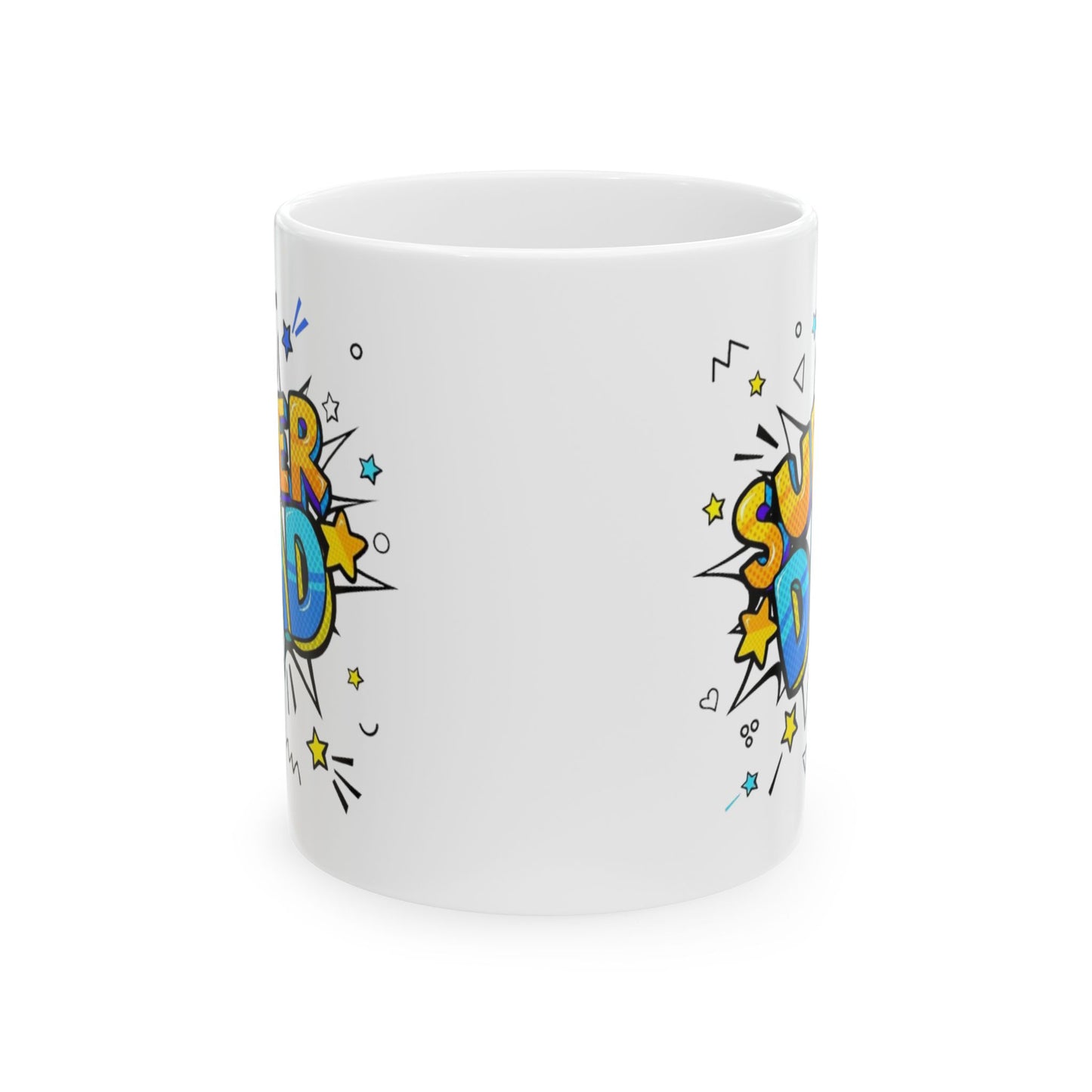 Super Dad Comic Style Ceramic Mug - Perfect Gift for Father's Day